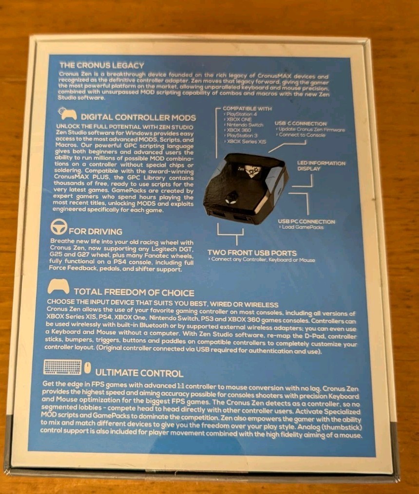 Cronus Zen Controller Emulator for Xbox Playstation Nintendo and PC New