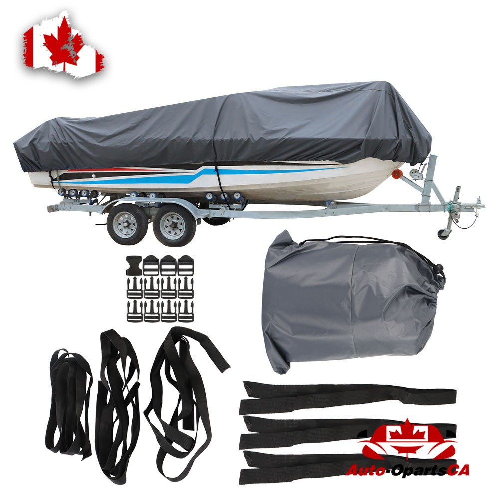 210D 14-16 Ft Boat Cover Heavy Duty Trailerable Waterproof 90″ Grey
