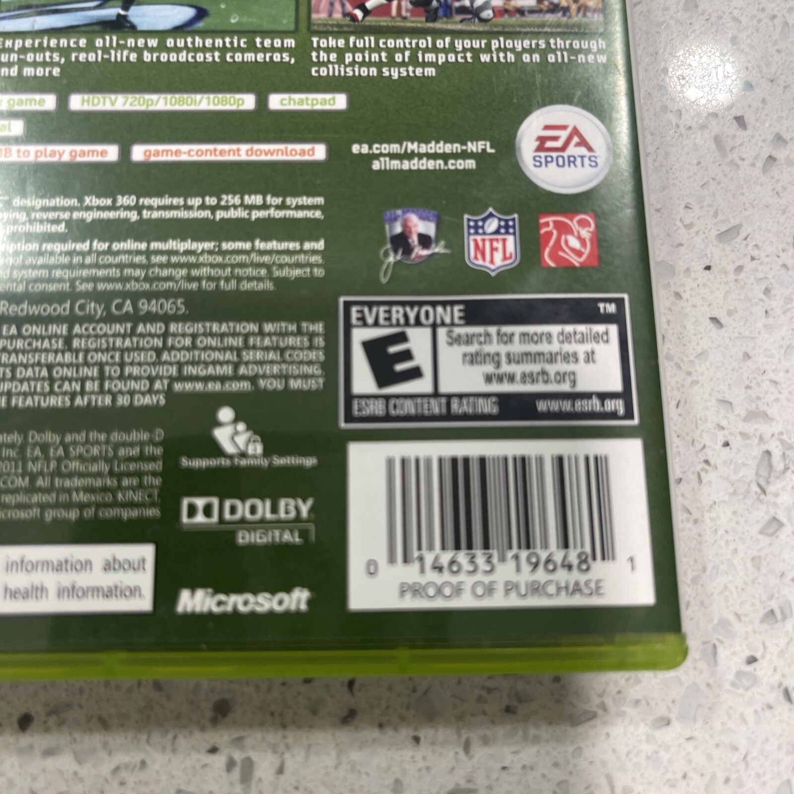 Madden NFL 12 (Microsoft Xbox 360, 2011)