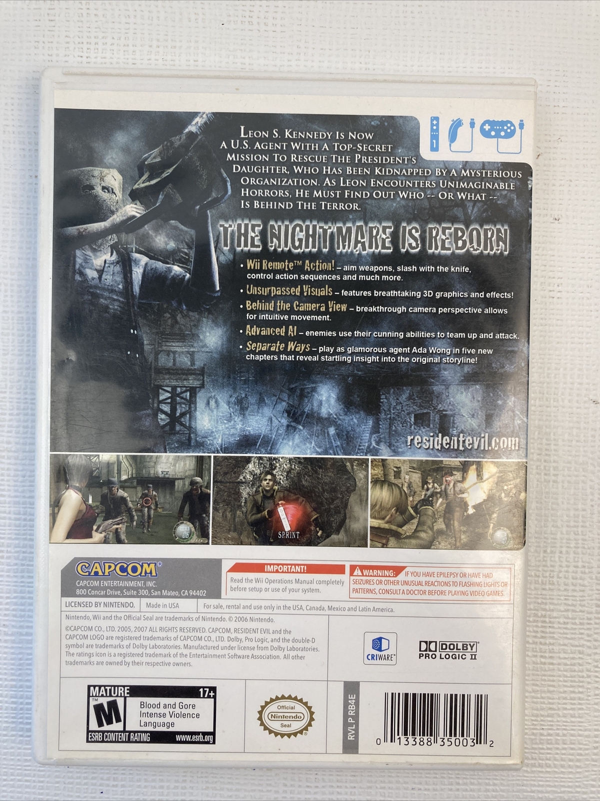Resident Evil 4 Complete NINTENDO Wii – Good Condition GUC