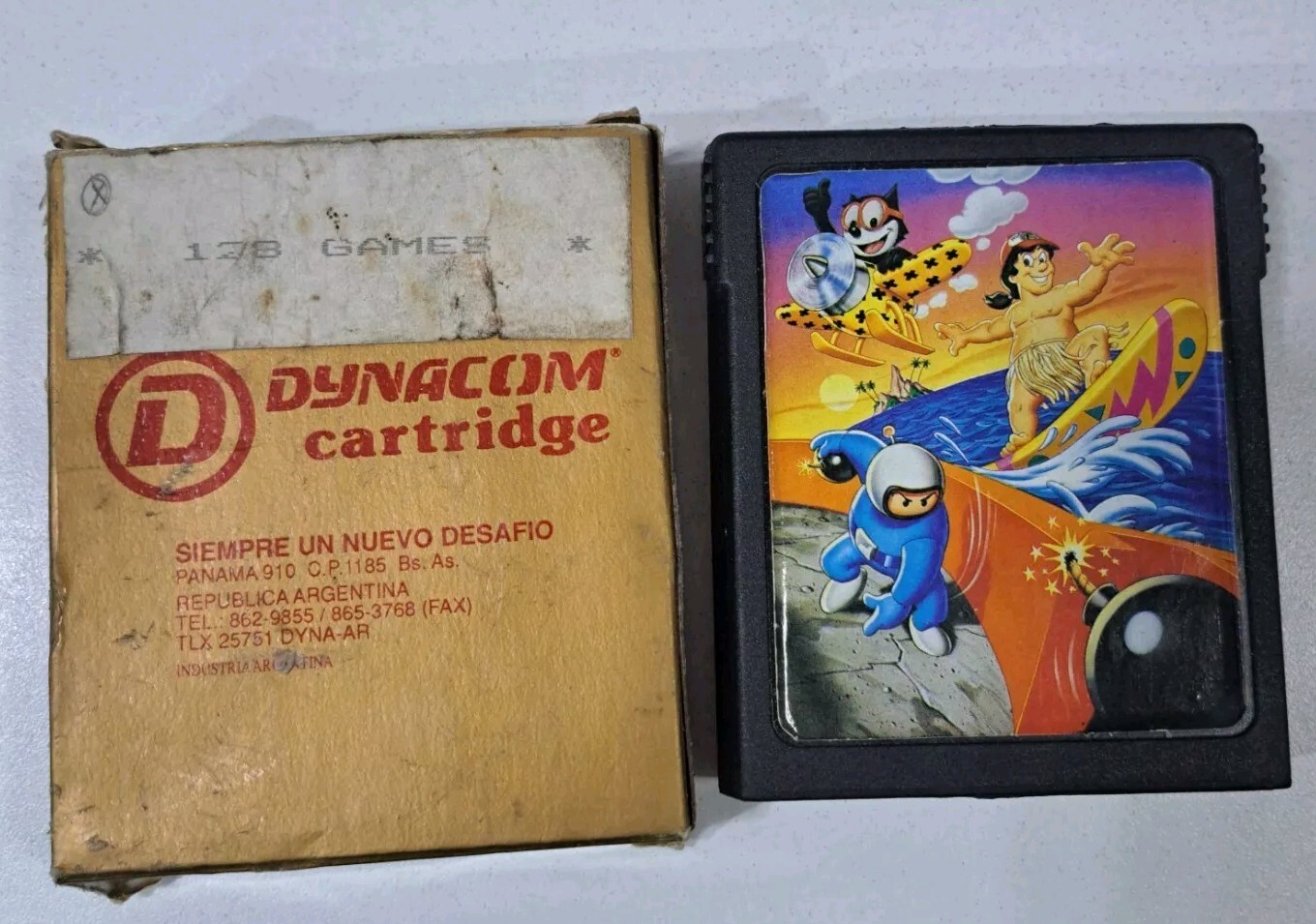 Atari Vintage Cart 128 In 1 Dynacom Argentina Box.
