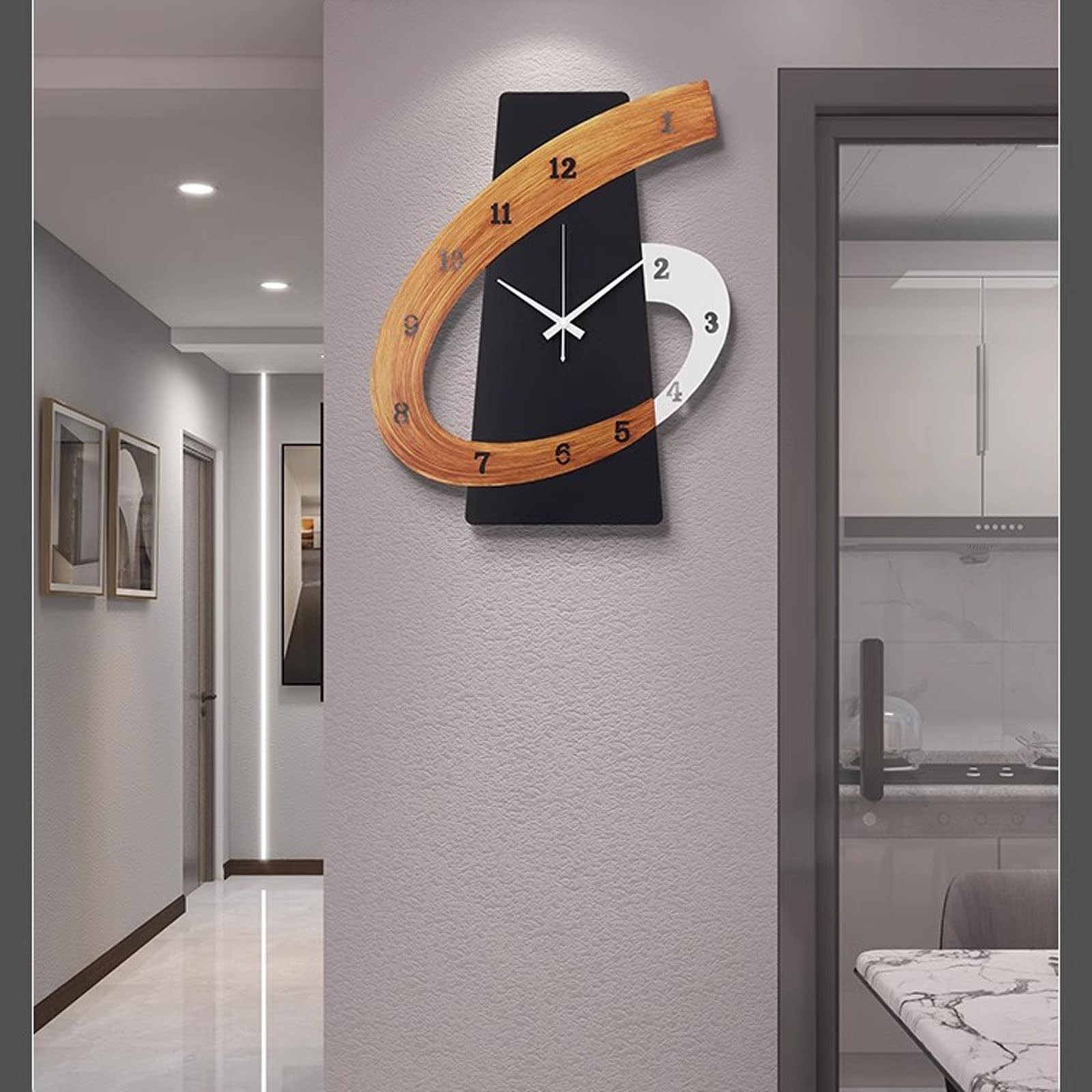 Modern Large Decorative Wall Clock，20 inch Black 15.7×19.7IN(40x50cm),
