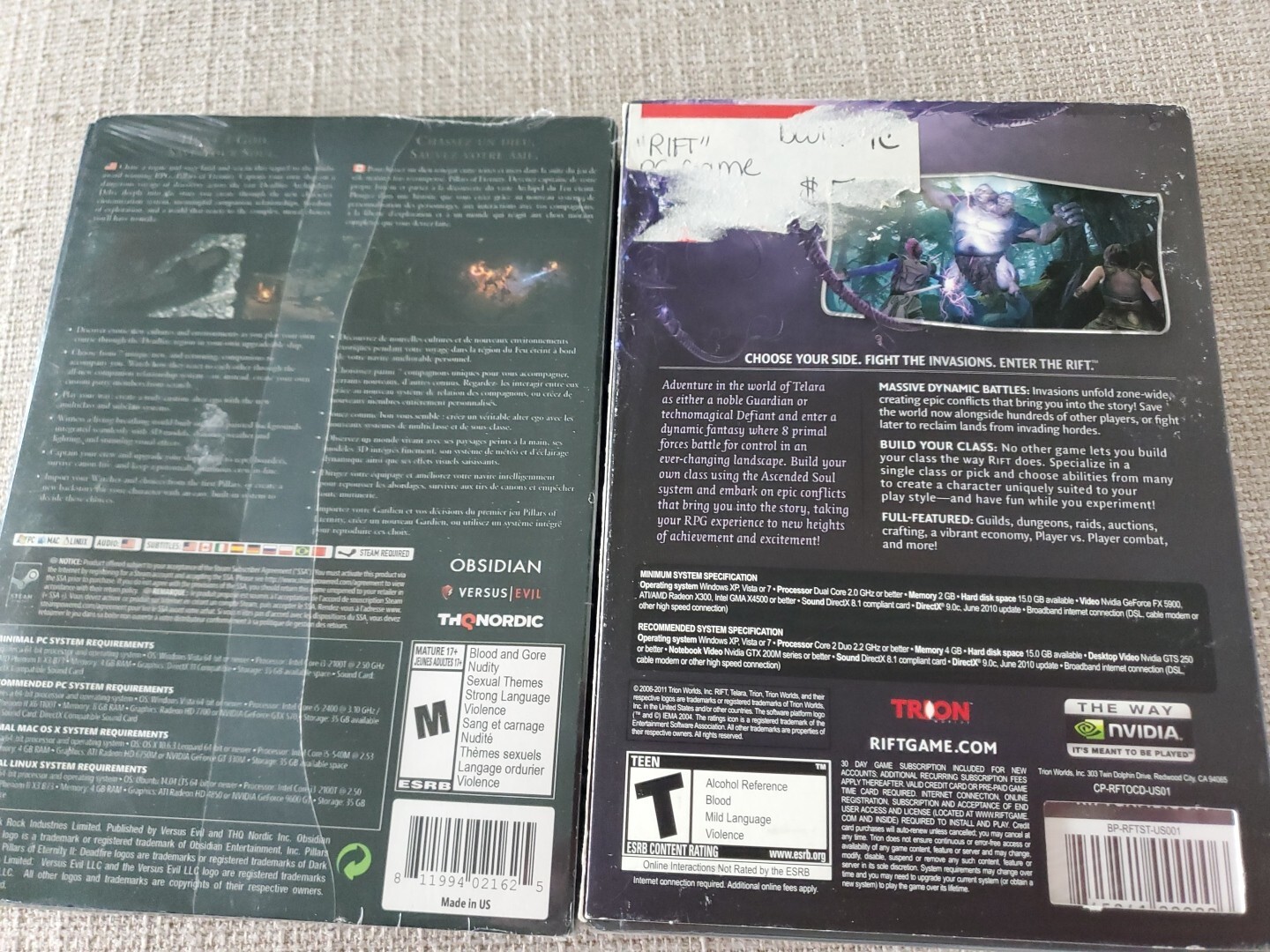 Pillars of Eternity 2 II Deadfire PC And Rift PC Lot NEW SEALED
