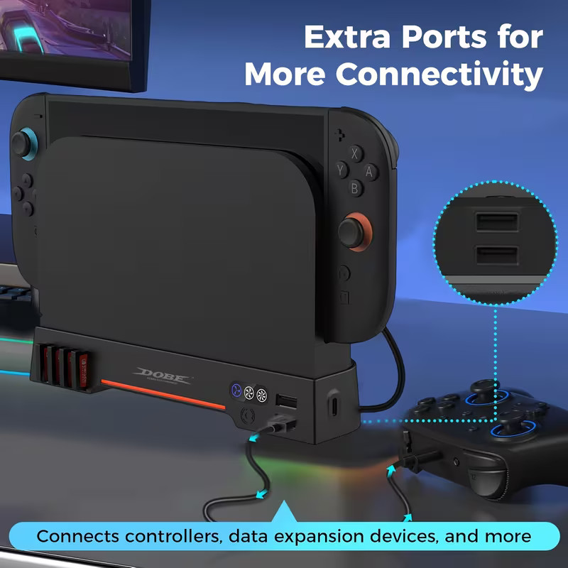 Cooling Station for Nintendo Switch 2: Plug & Play Dual-Fan Dock for Performance