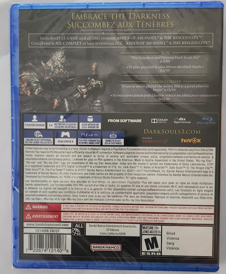 Dark Souls III The Fire Fades Edition PS4 Brand New Game [2017 RPG]