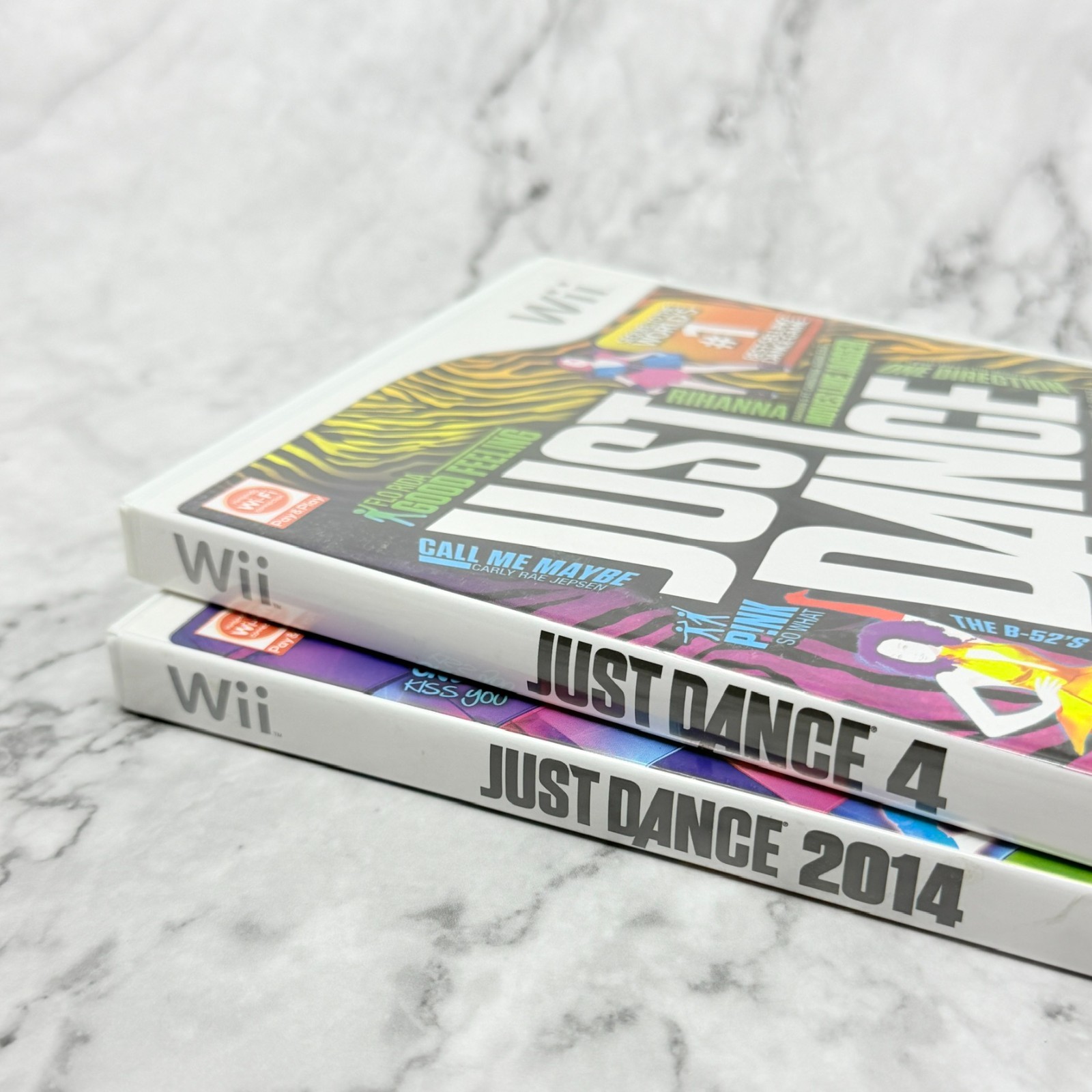 Just Dance 4 & 2014 Bundle (Nintendo Wii) Lot of 2 Games Tested & Works