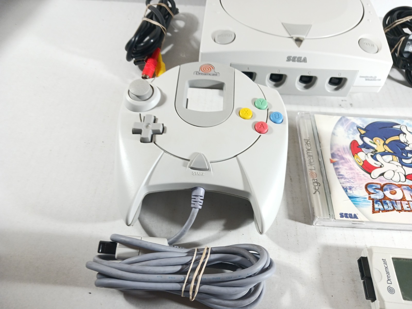 SEGA Dreamcast Console Bundle Sonic Adventure Black VMU Tested OEM Controller