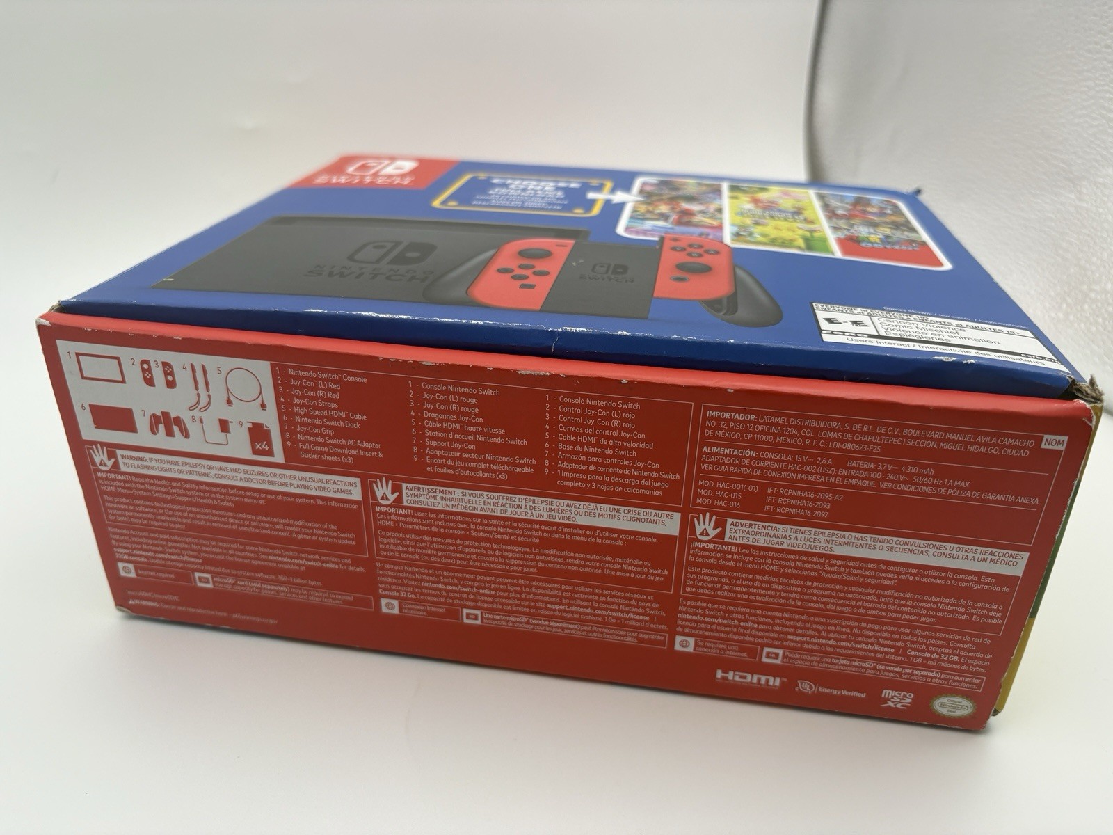 Nintendo Switch CONSOLE – Mario Choose One Bundle – CIB NO GAME – Tested CLEAN
