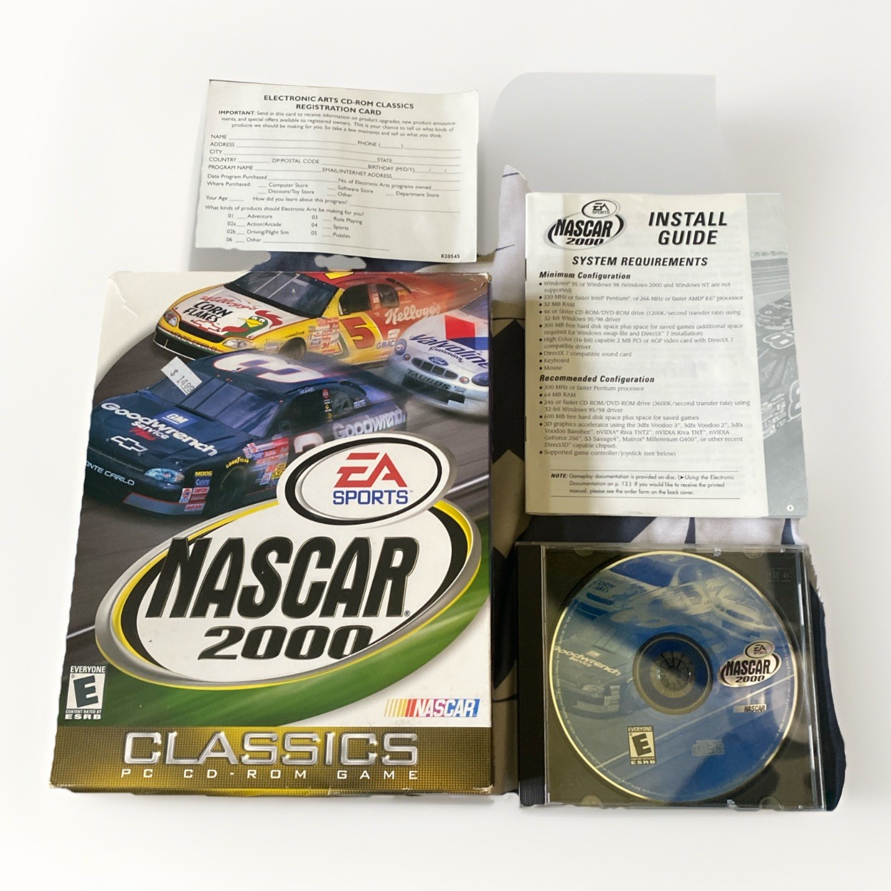 RETRO NASCAR 2000 EA Sports BIG BOX, INC: CD-ROM Manual Win 95/98