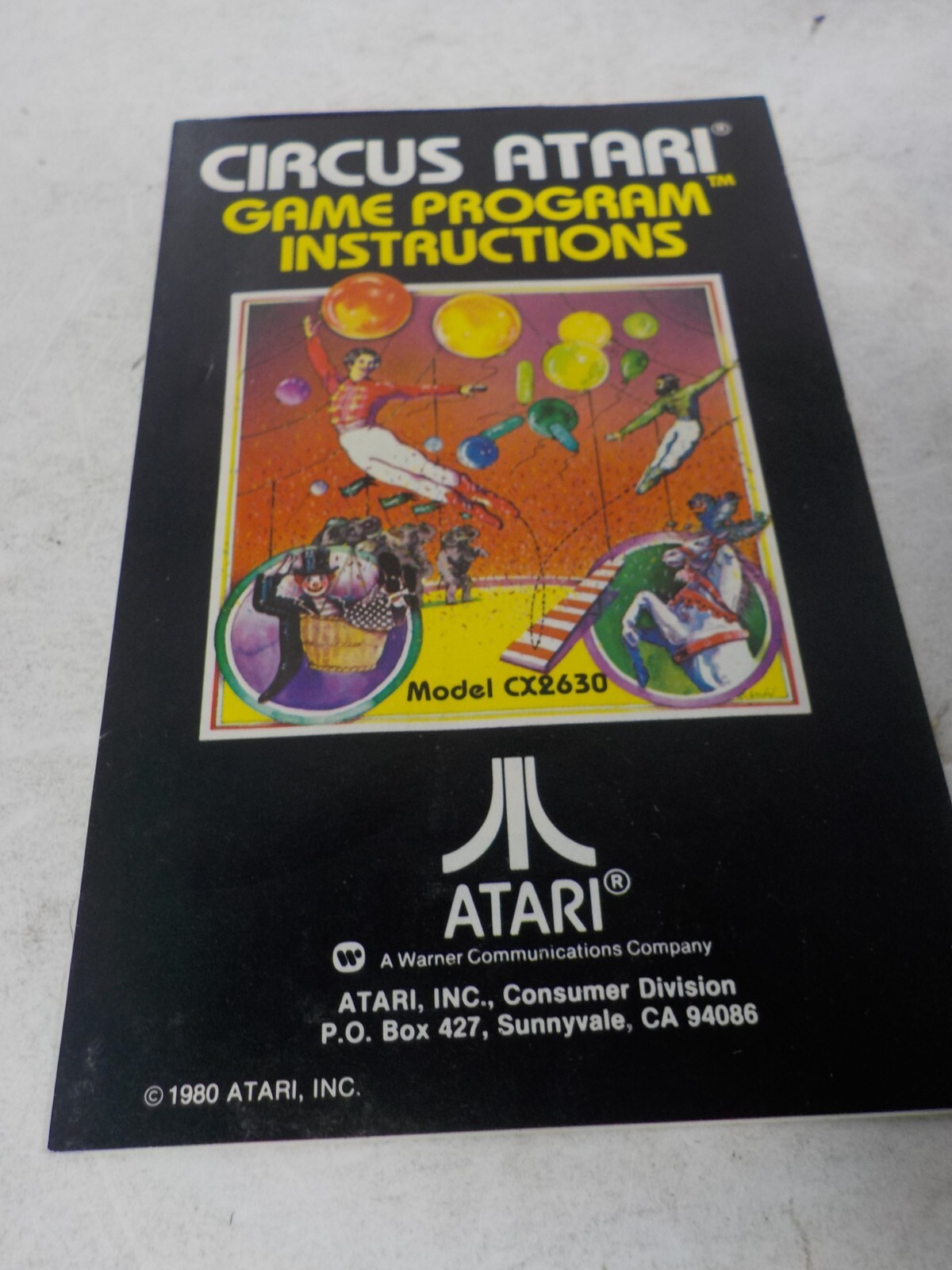 N A129 Circus Atari (Atari 2600) – Box & Manual (Box in Rough Shape)