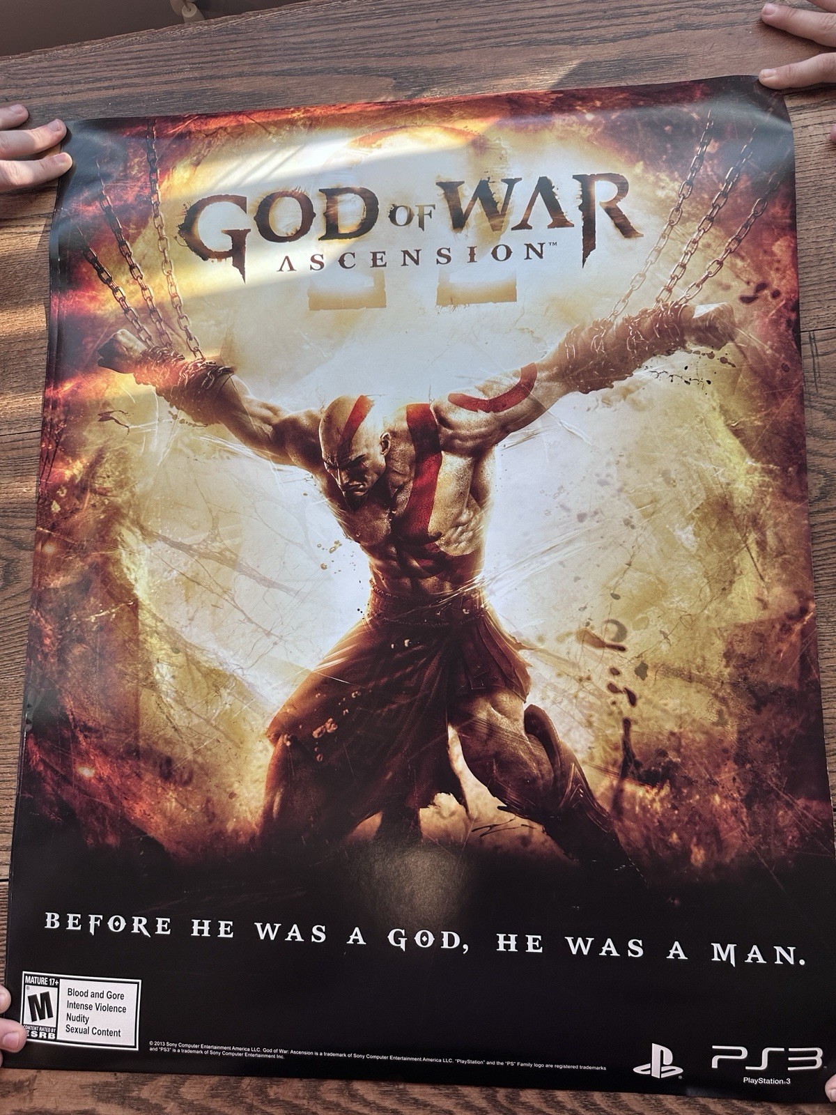 God of War Ascension PS3 Double Sided Promo Poster 22×28 RARE