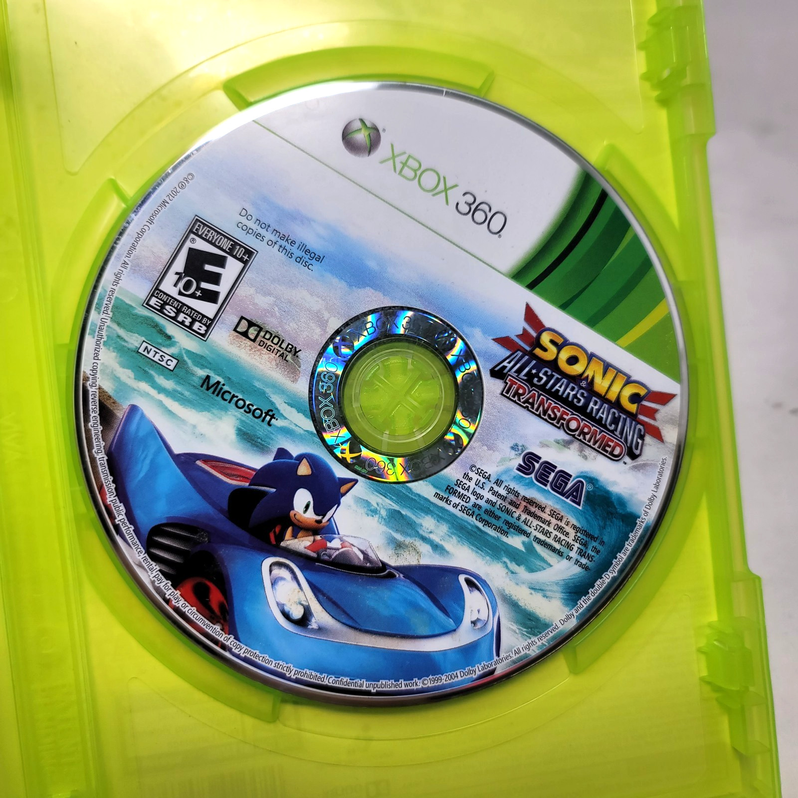 Sonic & All-Stars Racing Transformed (Microsoft Xbox 360, 2012) CIB Complete