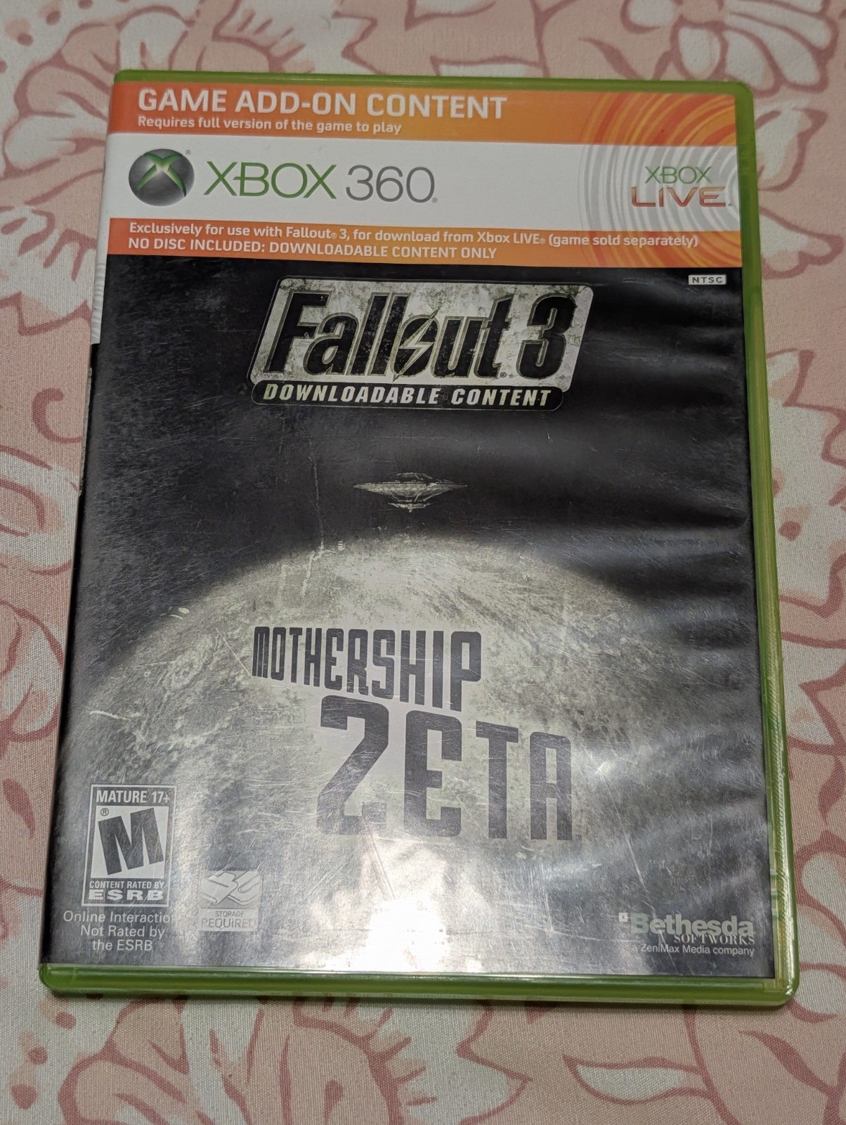 Fallout 3 Mothership Zeta Addon Microsoft 360 Case And Artwork Only