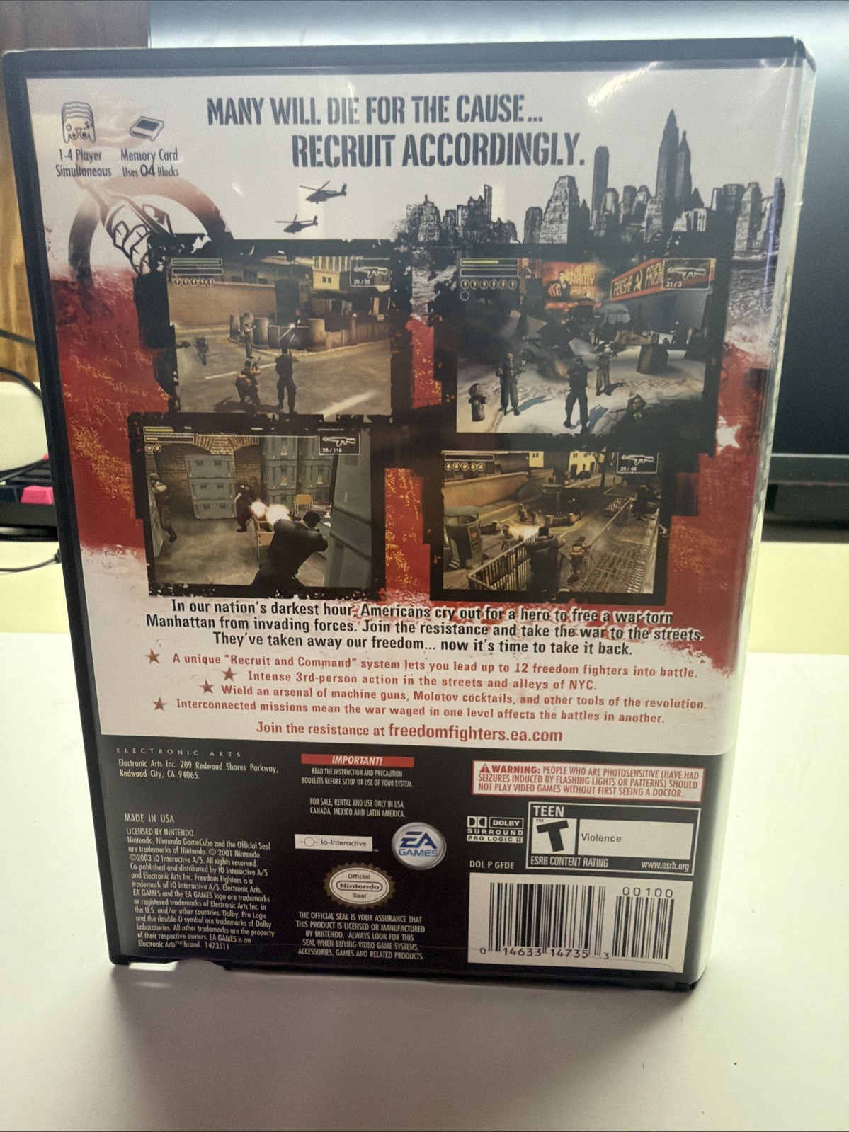 Freedom Fighters Nintendo GameCube Complete CIB