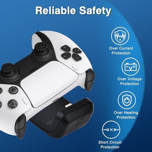3000mAh PS5 Controller Battery Pack – DualSense Replacement Battery Extender + U