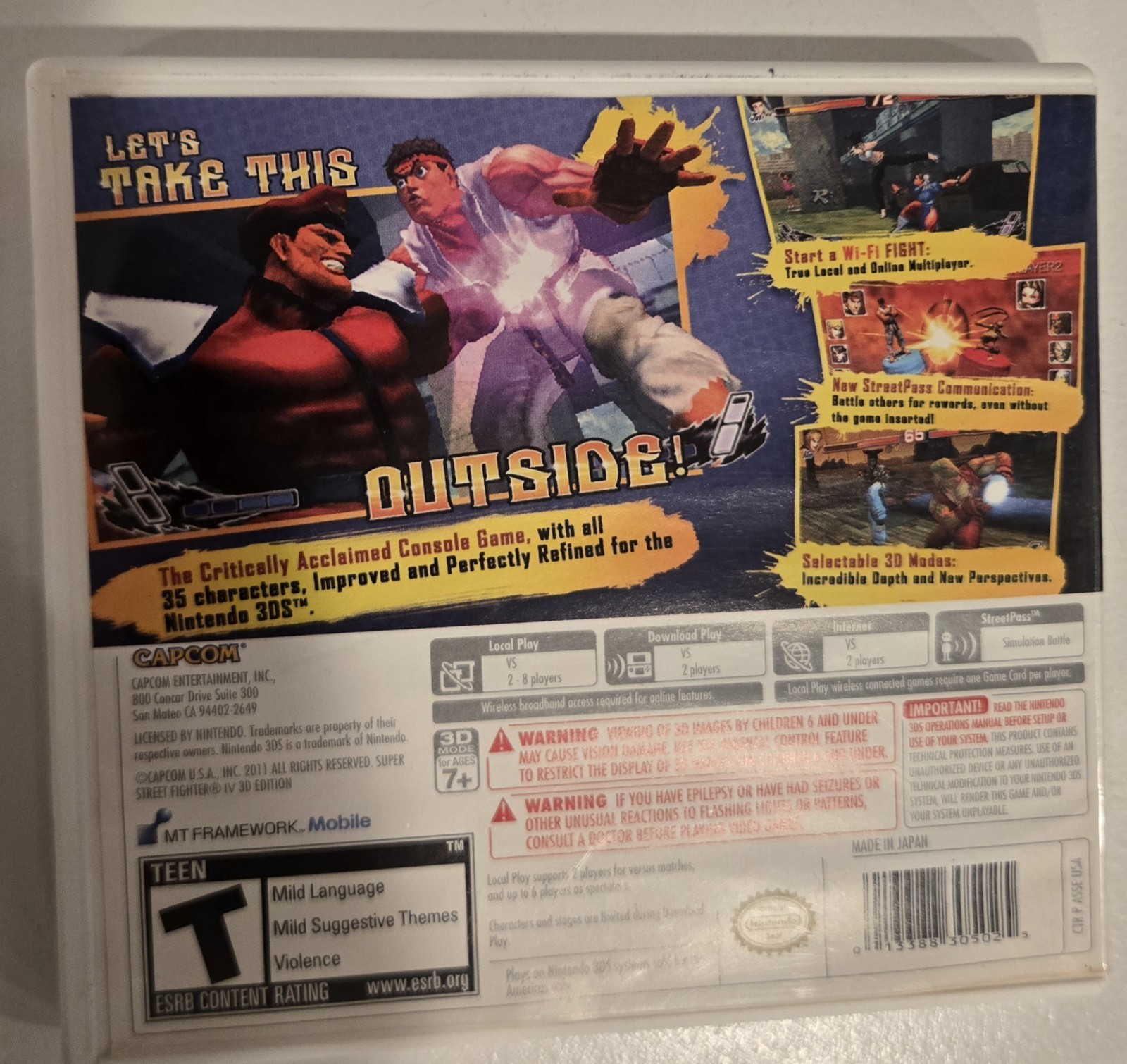 Super Street Fighter 4 3D Edition for Nintendo 3DS with Game, Case & Slip Cover