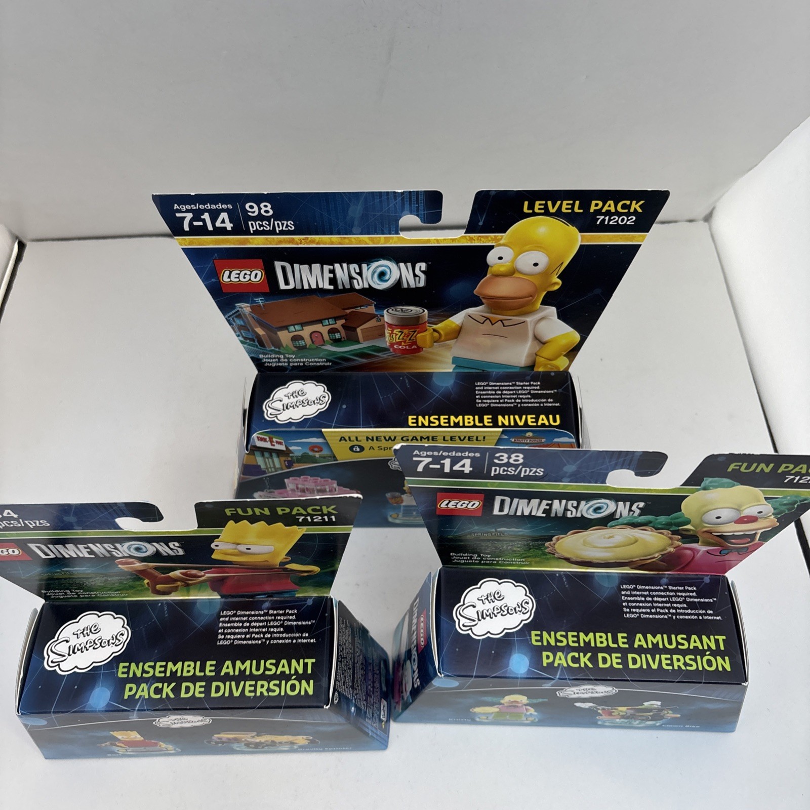 LEGO Dimensions The Simpsons Homer 71202, Bart 71211, Krusty 71227 NEW Sealed