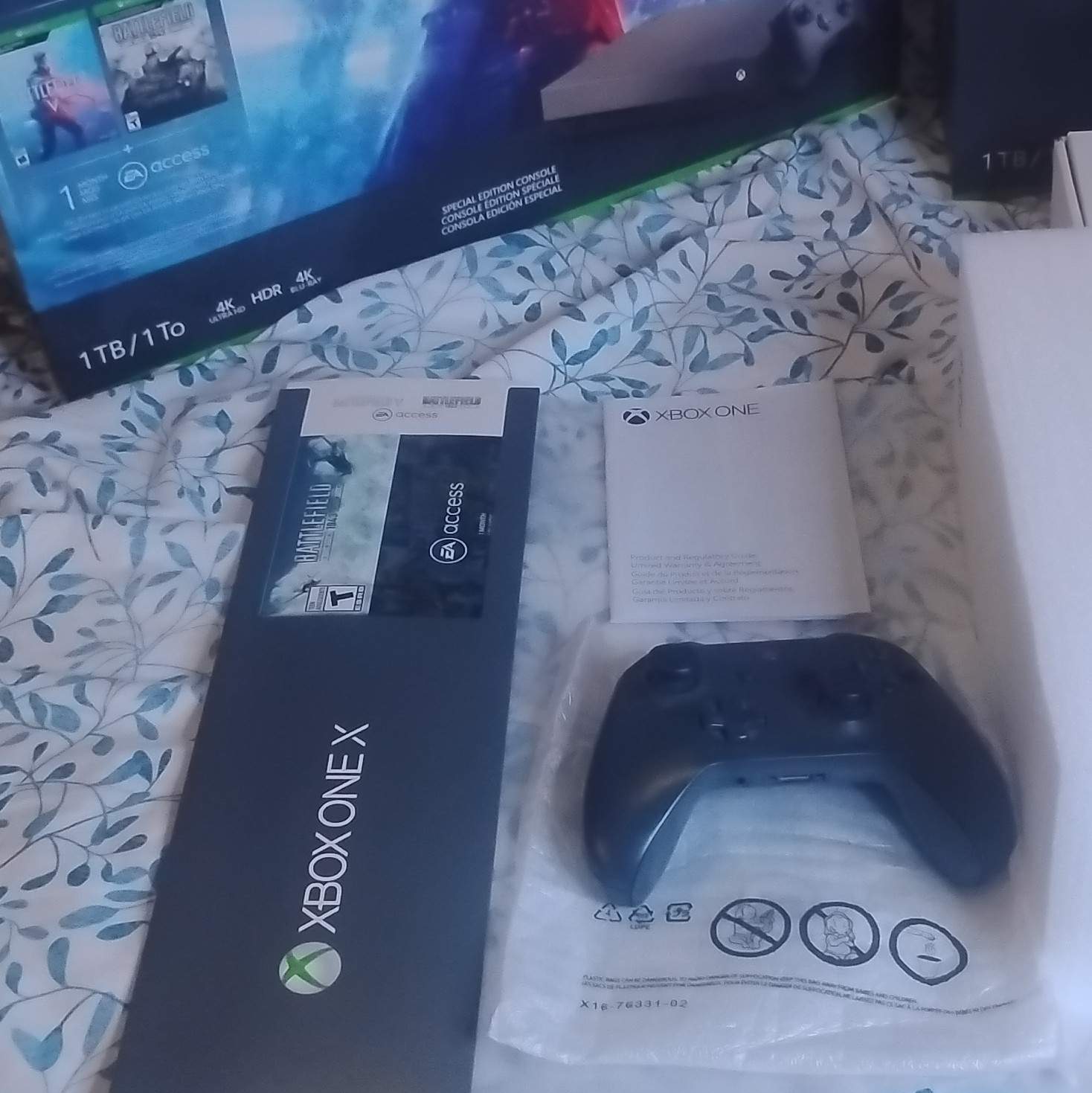 Microsoft Xbox One X 1TB Gold Rush Special Edition Battlefield V Console Rare