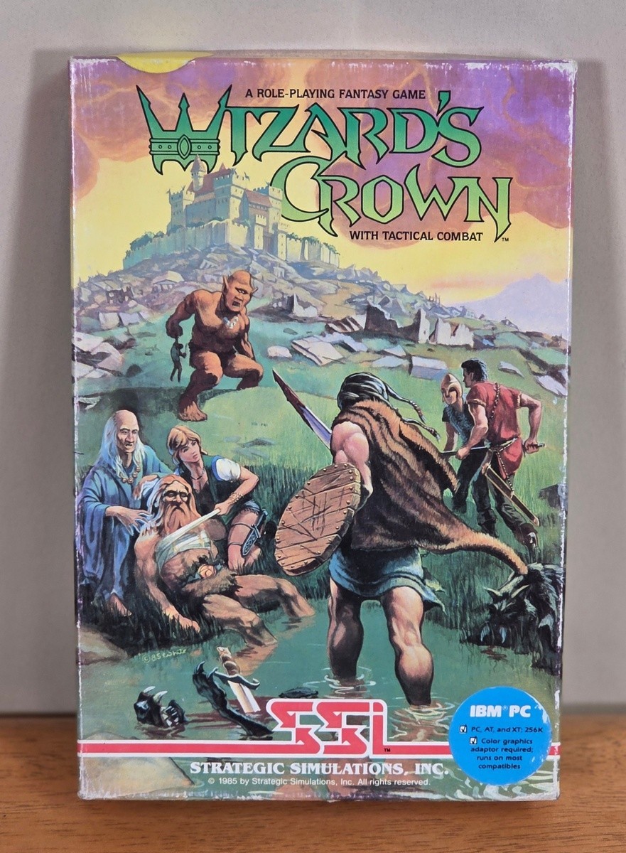 Wizard’s Crown SSI IBM PC Big Box Game 5.25″ Floppy Complete CIB 1987 RPG