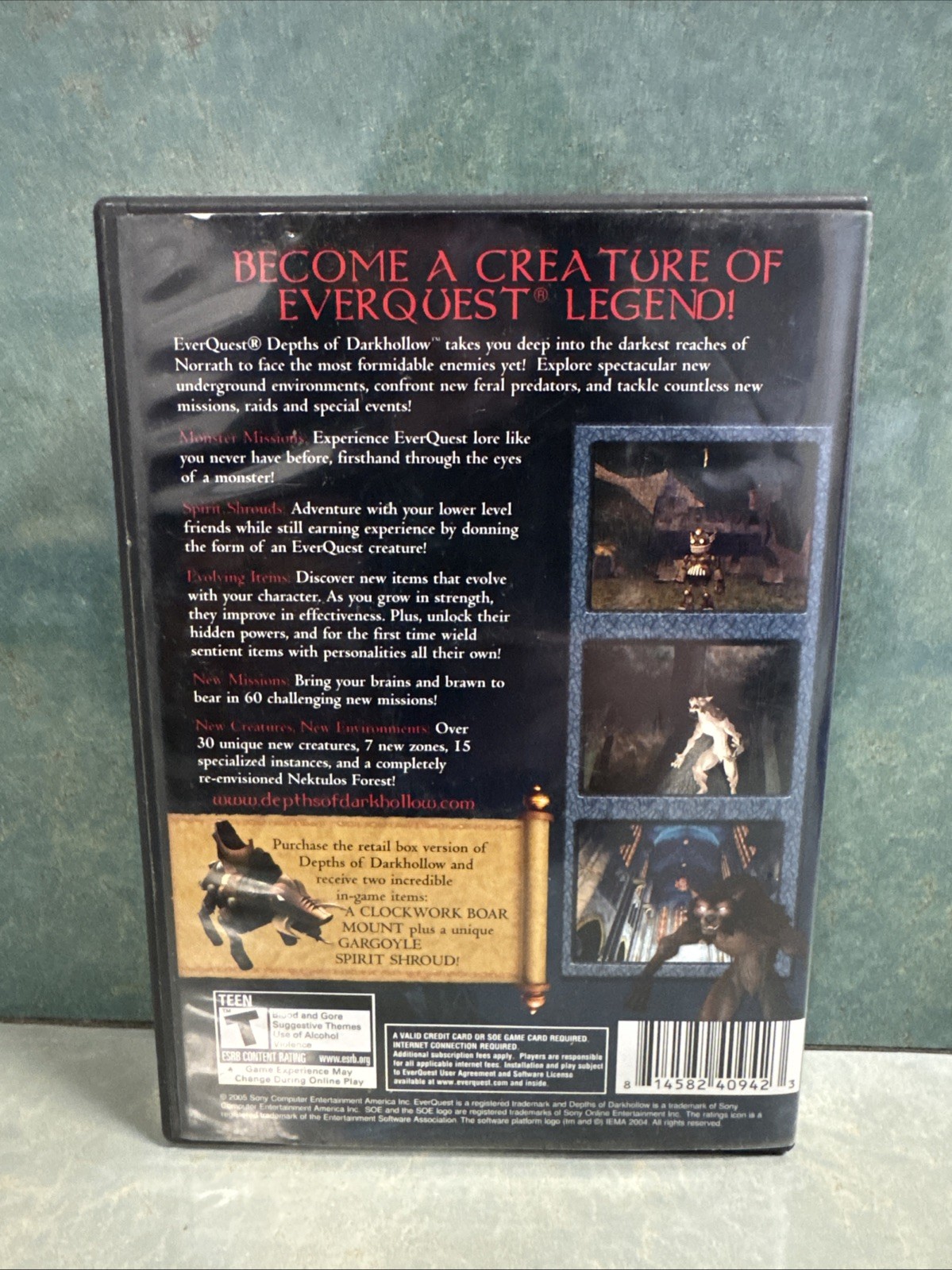 EverQuest: Depths of Darkhollow (PC, 2005) Expansion Pack with post cards