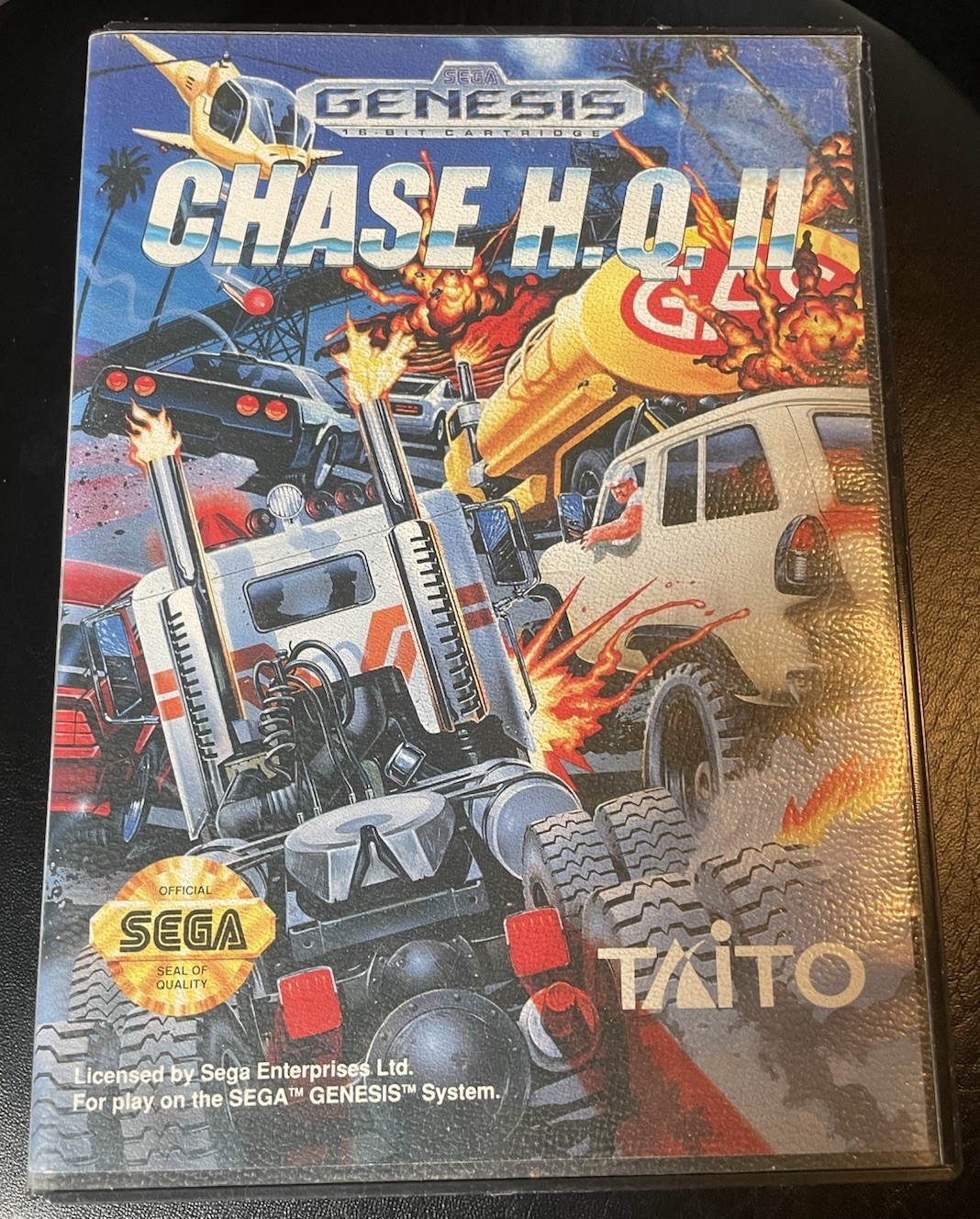Chase H.Q. II for Sega Genesis (1993) Authentic Game Cartridge & Case Chase HQ 2