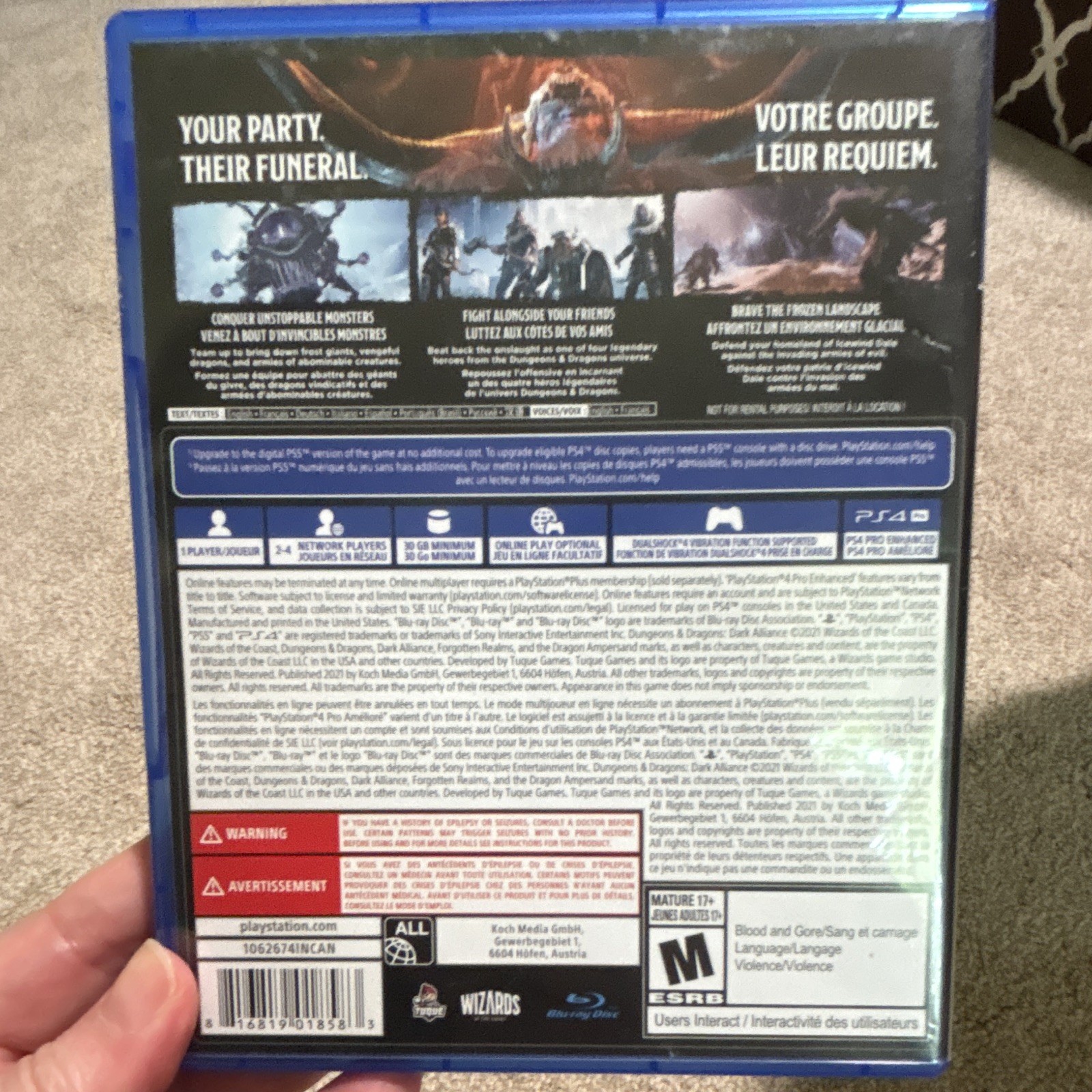 Dungeons & Dragons Dark Alliance PS4 M NTSC 2021 PS5 Upgrade Available