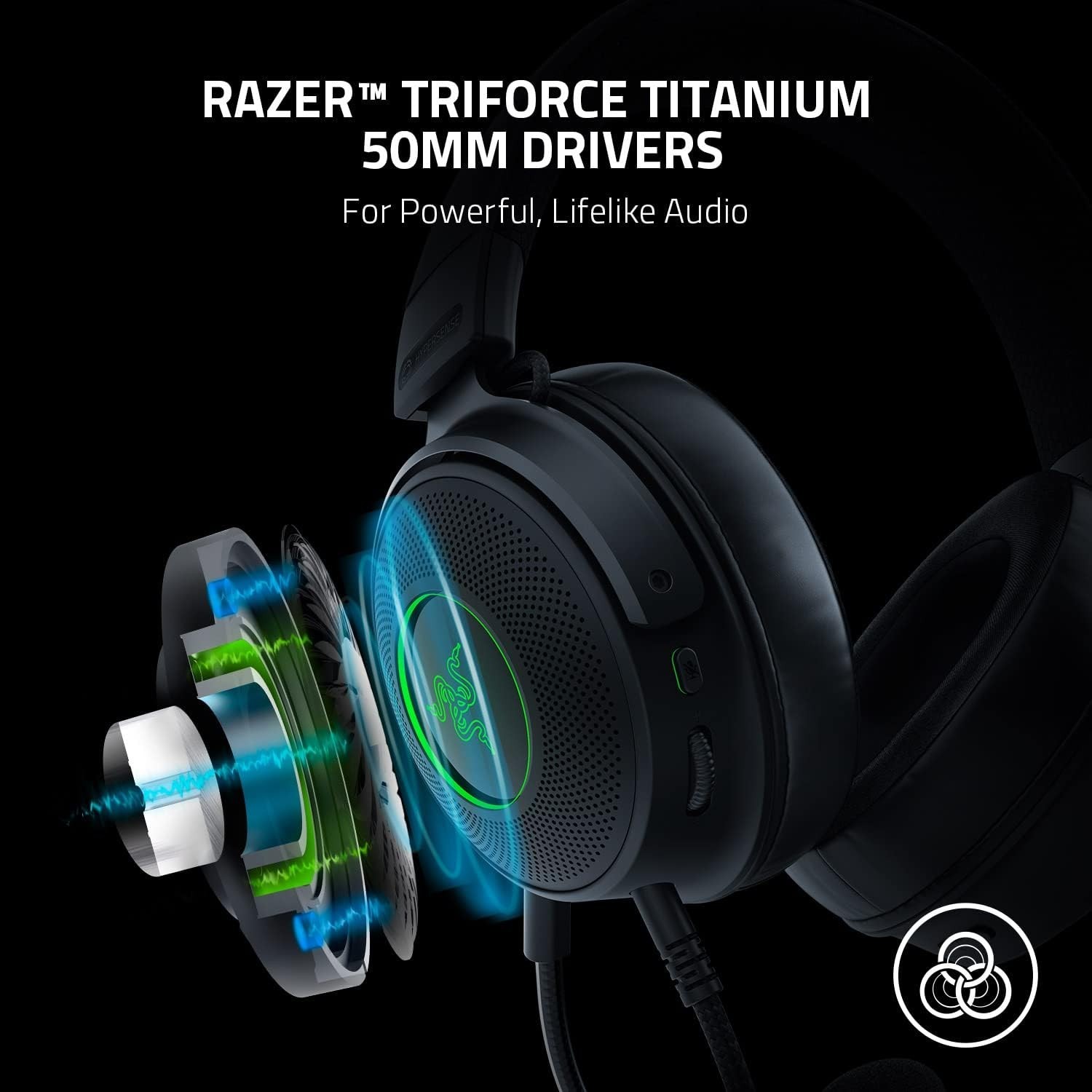 Razer Kraken V3 HyperSense Wired USB Gaming Headset – Black – NEW