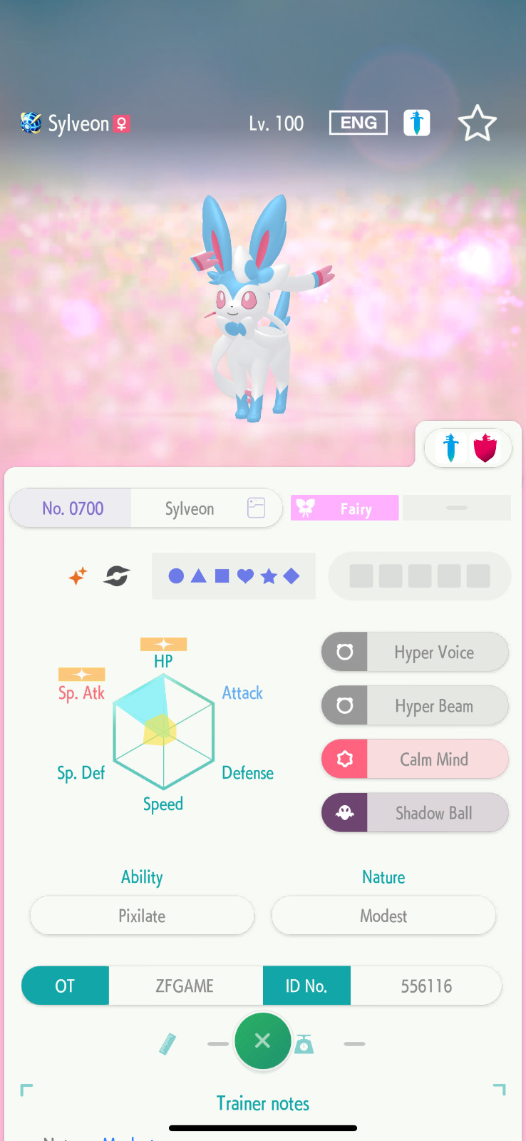 ✨6IV SHINY Sylveon + EVS🚀 POKEMON HOME✨Champions✨Online delivery⚡
