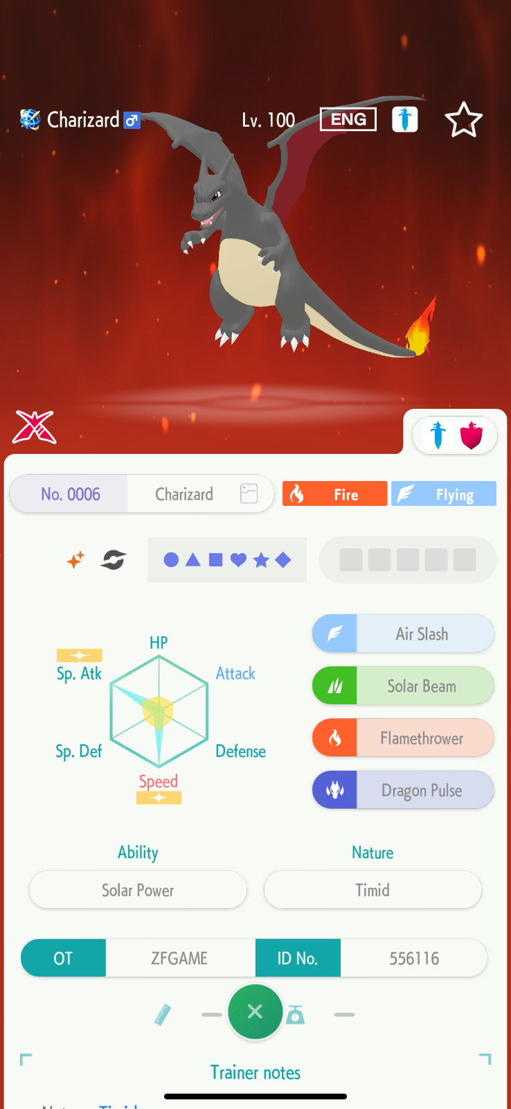 ✨6IV SHINY Charizard Y + EVS🚀 POKEMON HOME✨Champions✨Online delivery⚡