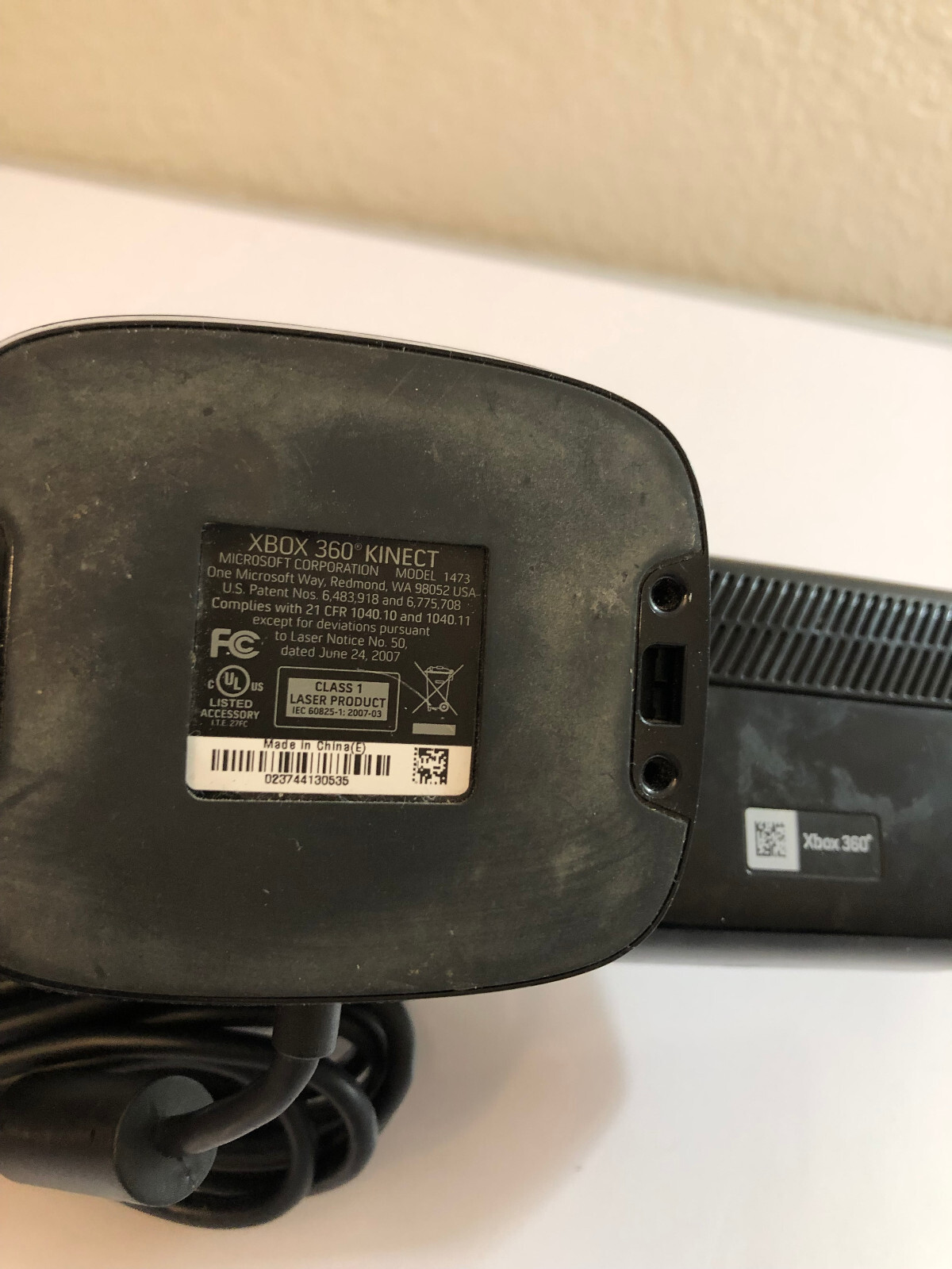 Microsoft Kinect Sensor Bar for Xbox 360 1414 with AC Power Adapter 1429 Tested