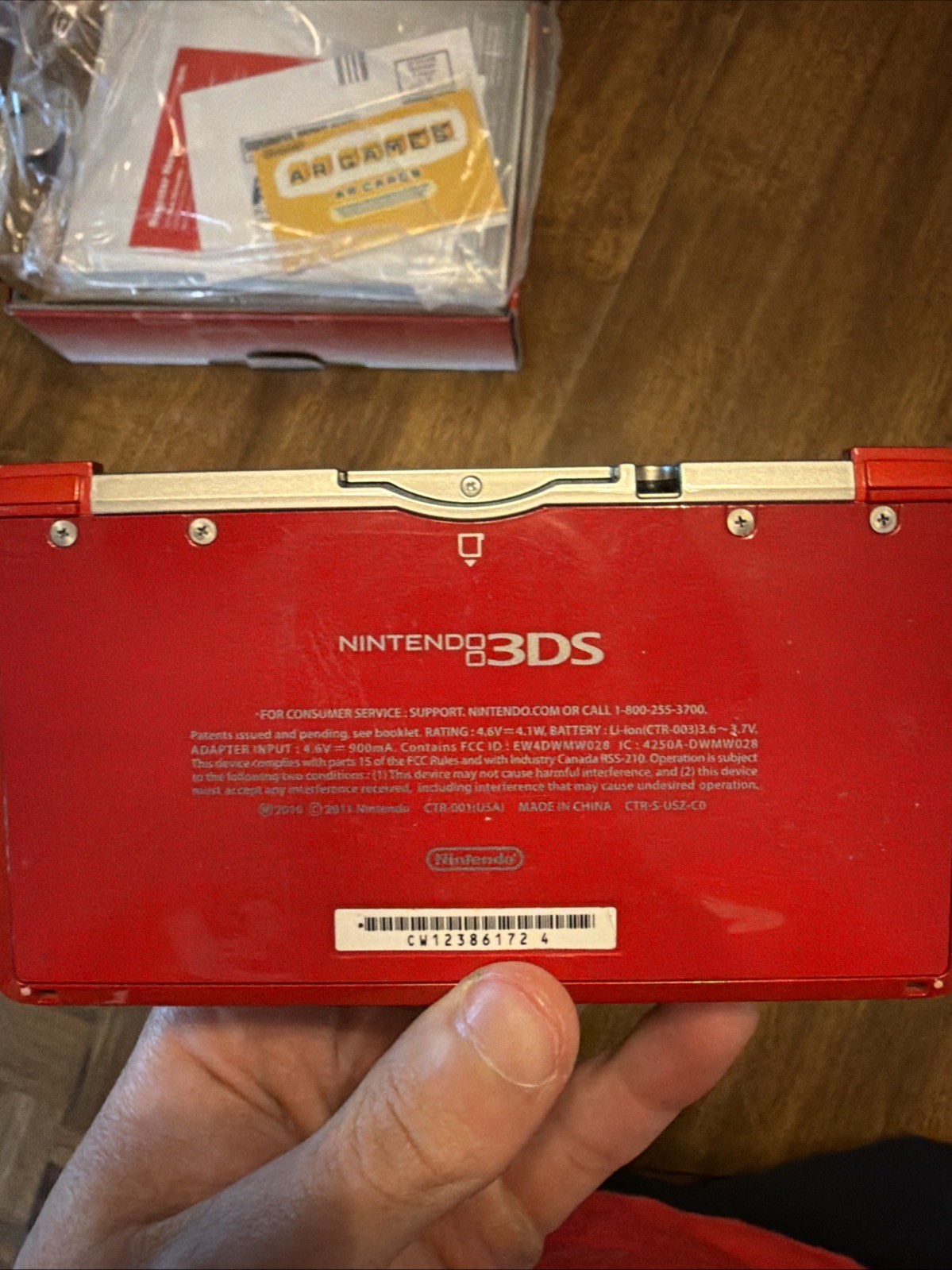 Nintendo 3DS Handheld System – Flame Red with charger and original box