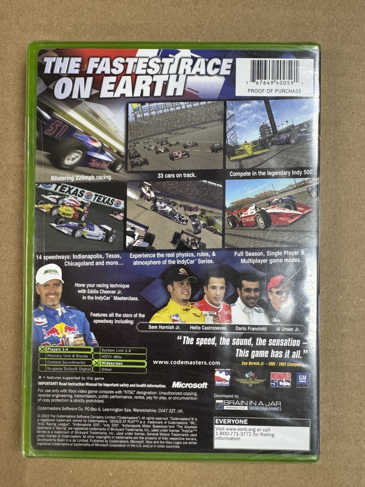 IndyCar Series Indy Car for Microsoft XBOX New Factory Sealed