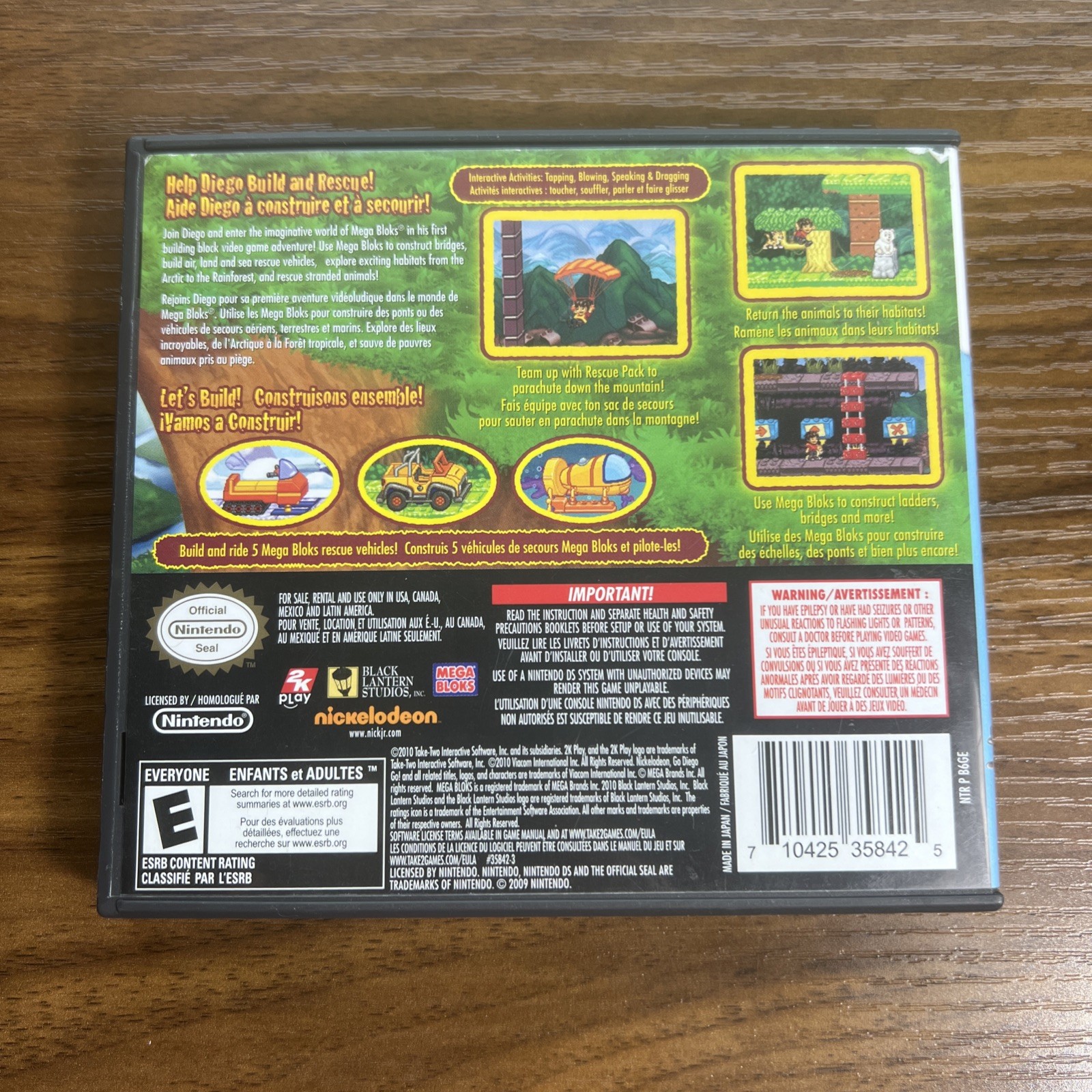 Mega Bloks: Diego’s Build and Rescue (Nintendo DS, 2010) CIB With Manual
