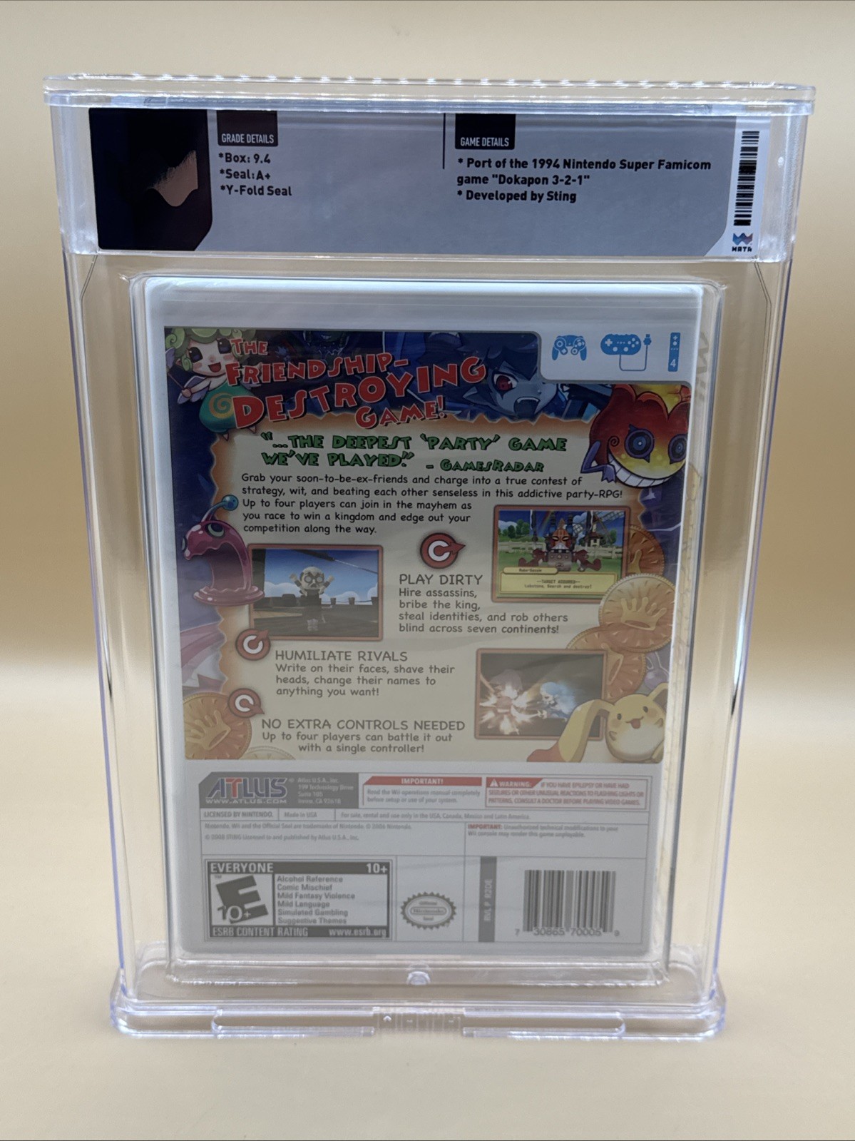 Wii Dokapon Kingdom Wata 9.4 A+ Rare ALTUS Games SEALED GRADED