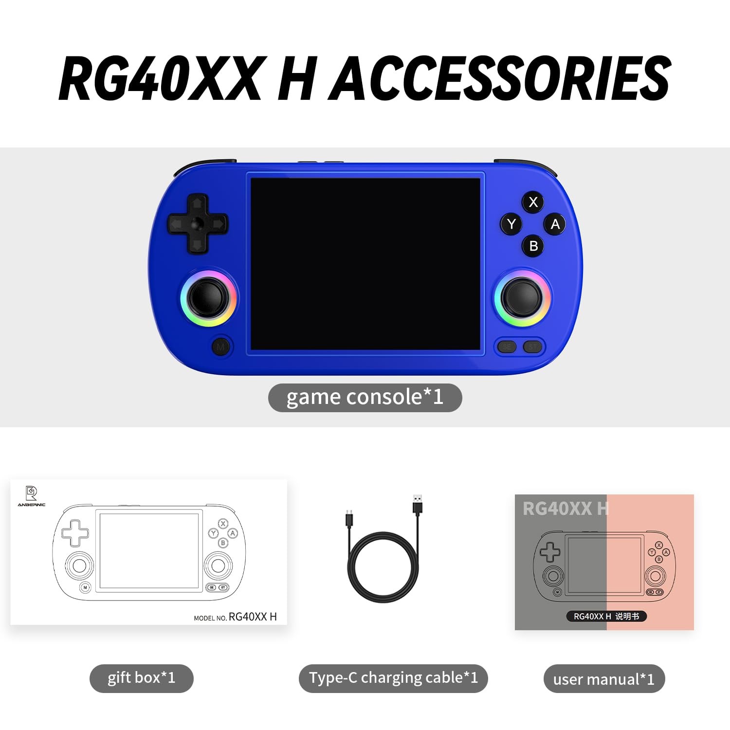Doriteney RG40XX H Retro Handheld Game Console 4.0-inch IPS screen Linux Syst…