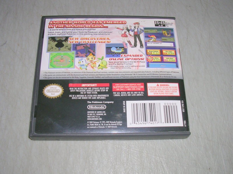 Pokemon Platinum (Nintendo DS NDS) Original Box & Inserts, No Game or Manual