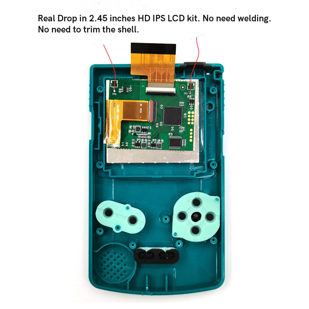 HISPEEDIDO Real Drop in 2.45″ GBC Retro Pixe HD IPS LCD Kit For Gameboy Color