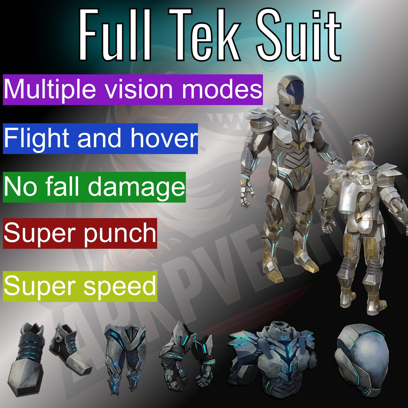 ASA PVE 🦖ARK Survival Ascended Full Tek Suit / Armor , Gear