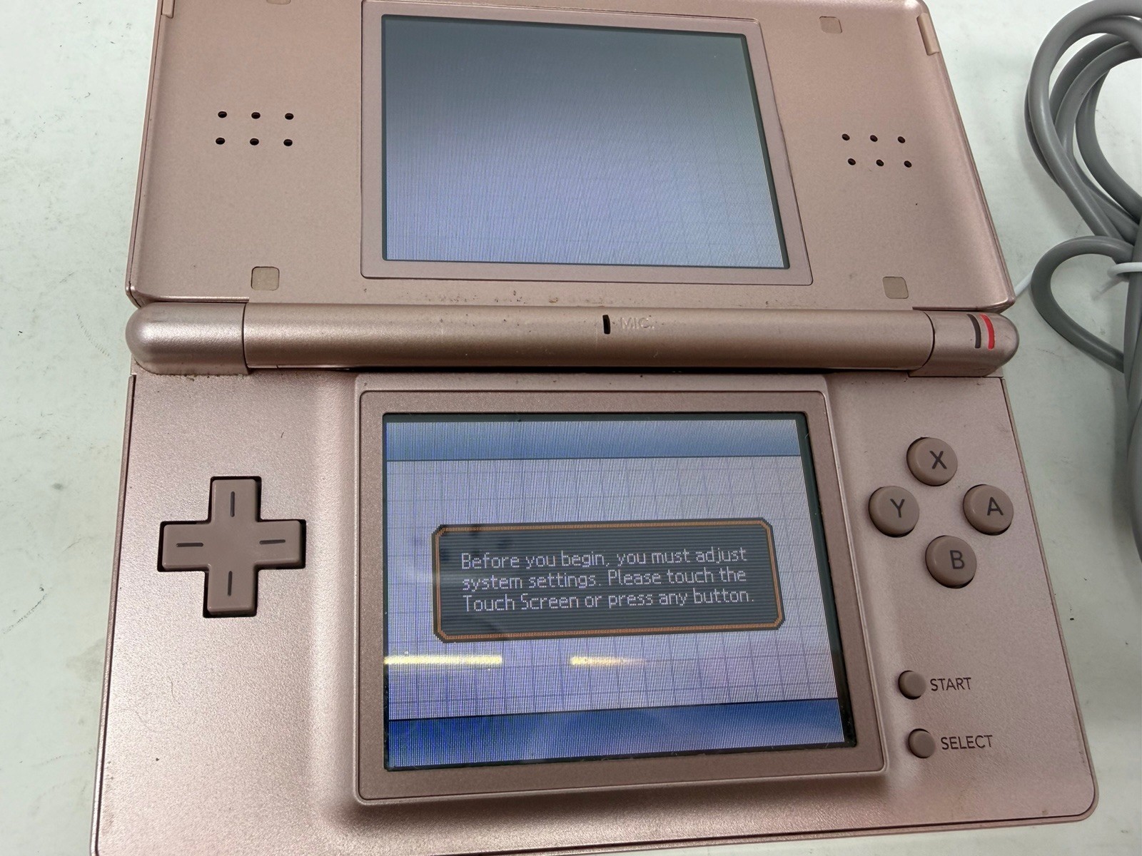 Nintendo DS Lite USG-001 Metallic Pink Handheld Working W/ Charger & Charger