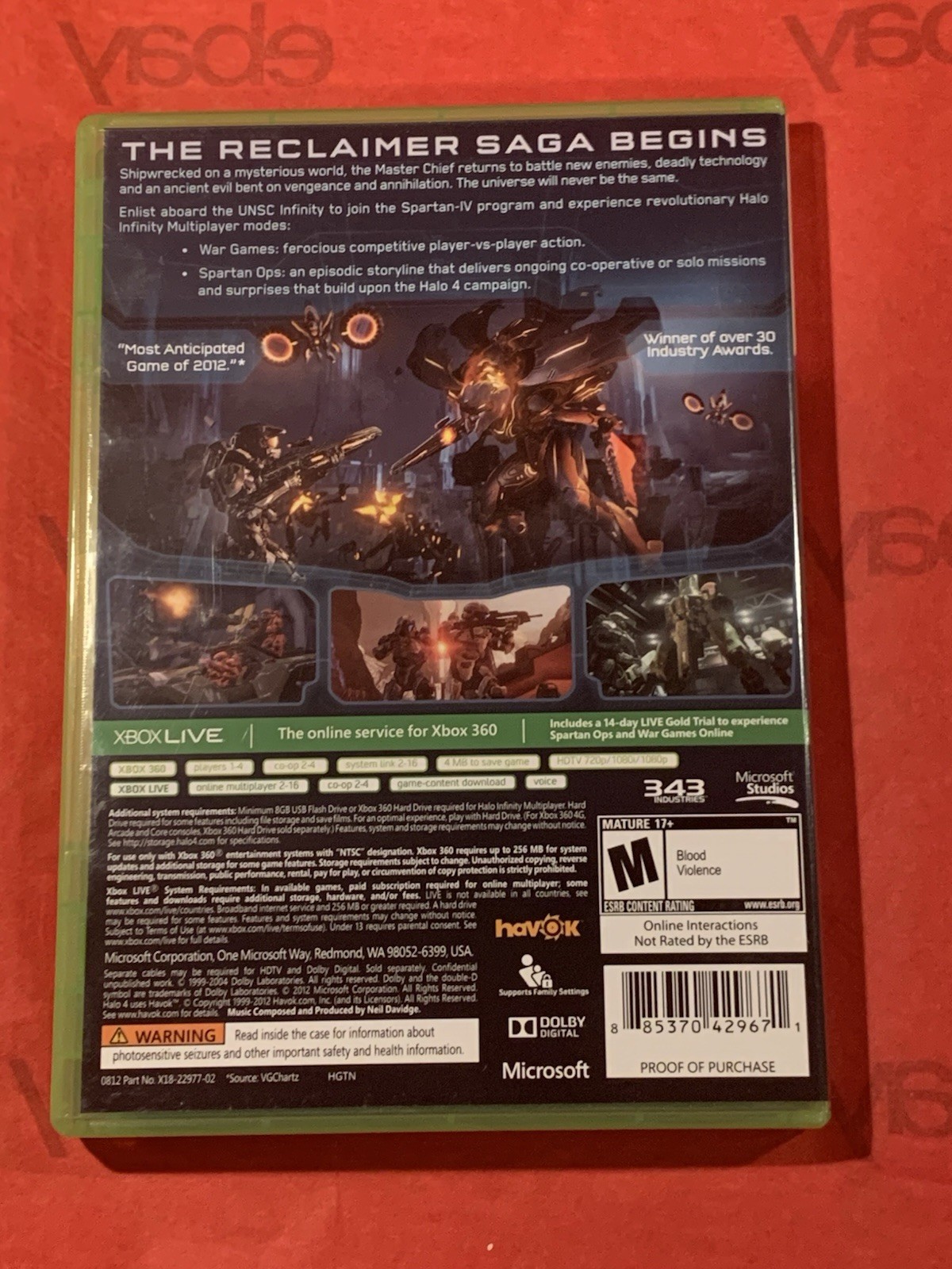 Lot of 6 Halo Xbox 360 Games: 1 Anniversary,3,4 ODST, Reach, Wars CIB & TESTED