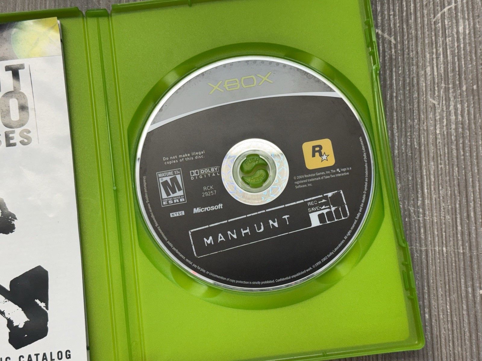 Manhunt (Microsoft Xbox, 2004) Complete in Box with Manual & Reg Card Resurfaced