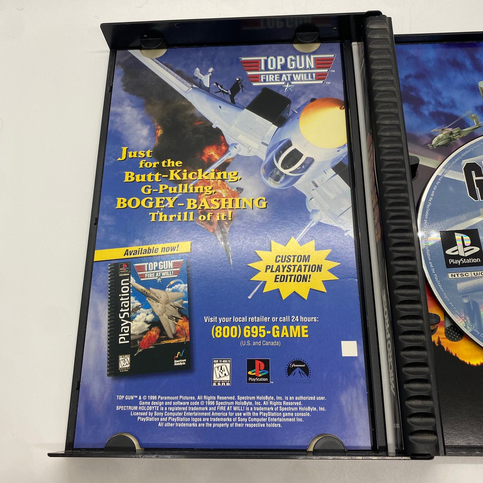 Gunship PS1 Long Box PlayStation 1 Missing Manual Tested