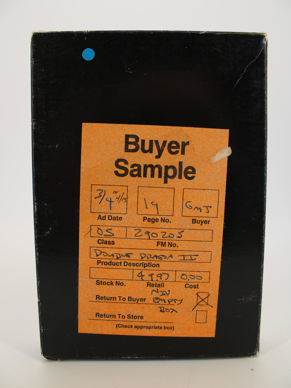 Nintendo NES Double Dragon II: The Revenge Buyer Sample Variant Box ONLY