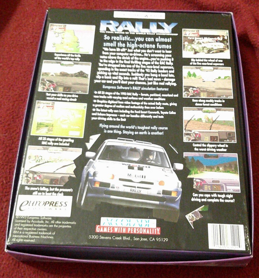 Network Q Rac Rally Accolade 1993 Big Box Edition PC DOS complete 3.5” Discs EU