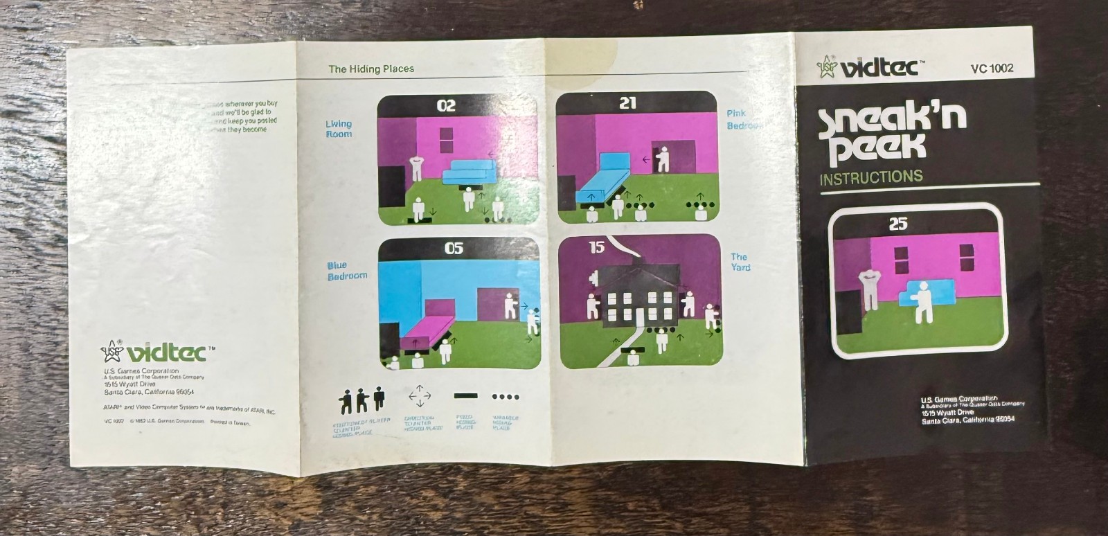 Atari 2600 – Sneak’n Peek 1982 – Vidtec U.S. Games – Game Cartridge & Manual
