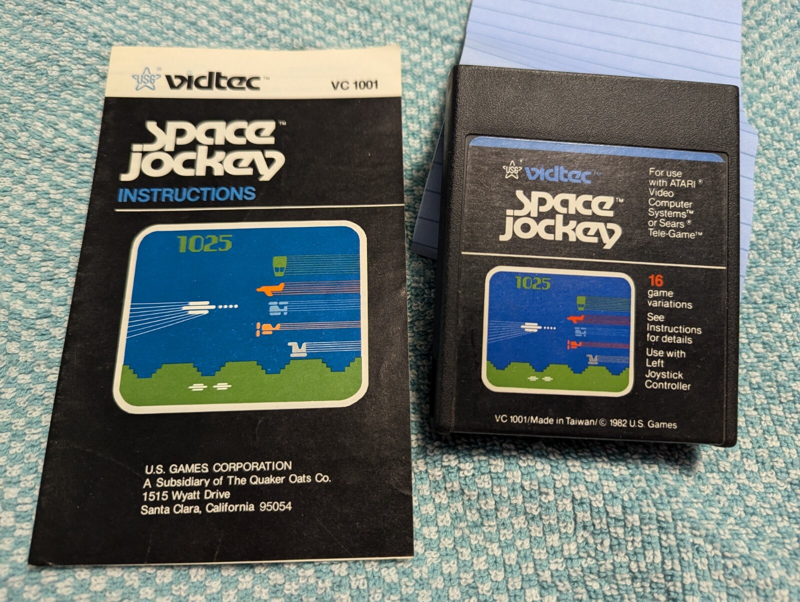 1982 Vidtec SPACE JOCKEY video Game For Atari 2600 & Instructions