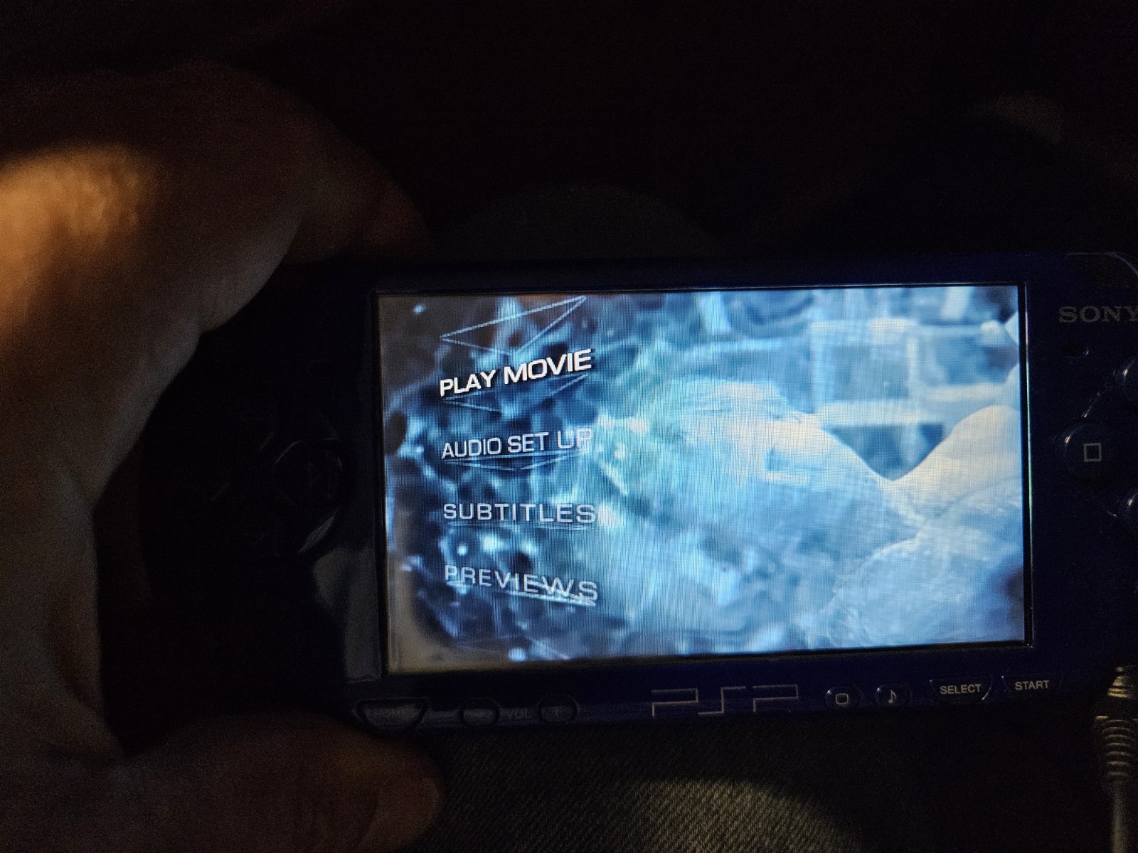 Sony PSP-2001 Metallic Blue Console Bundle OEM Charger Case 3 UMD Movies Tested