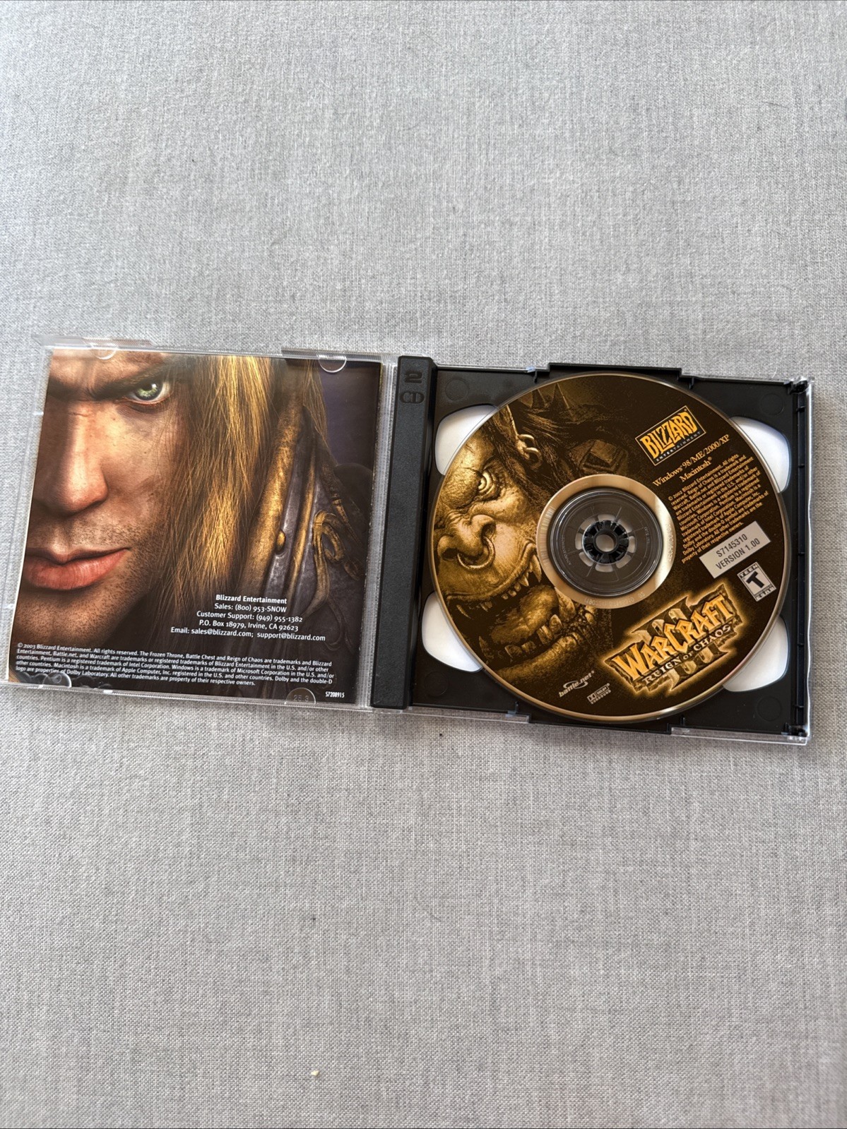 WarCraft III Battle Chest PC Reign of Chaos Frozen Throne 2 Disc Blizzard