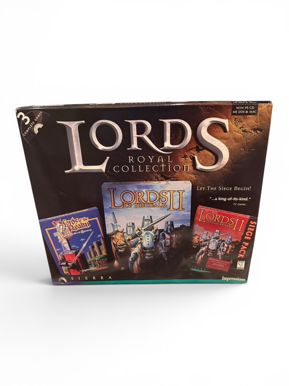 Lords of The Realm: Royal Collection Sierra PC 1997 Big Box Complete Open Box