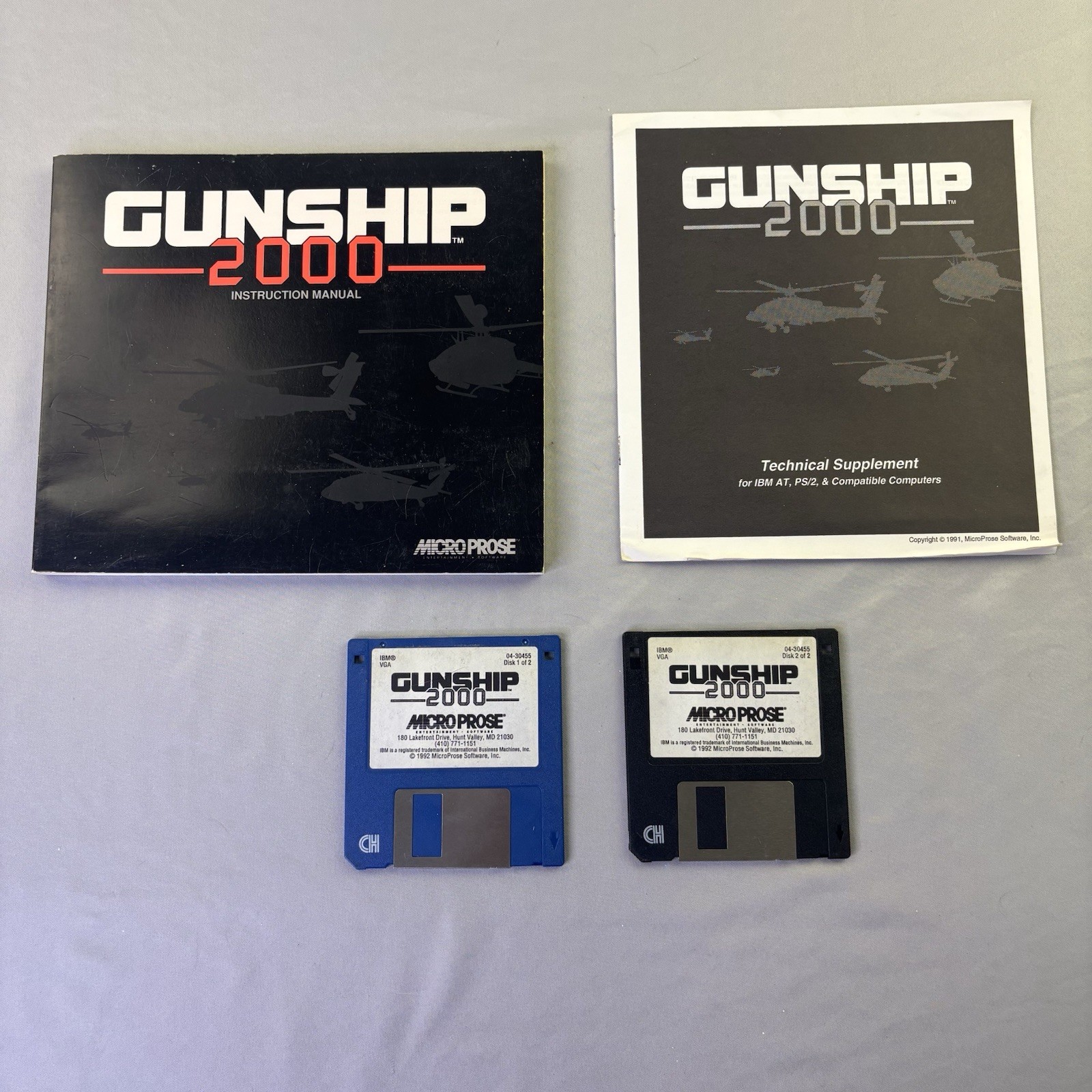 Gunship 2000 Helicopter Combat Simulator IBM PC Computer Video Game Micro Prose
